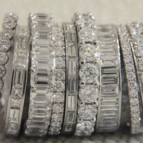 Eternity rings handmade in Marlow, crafted from a choice of Gold, Diamonds and platinum