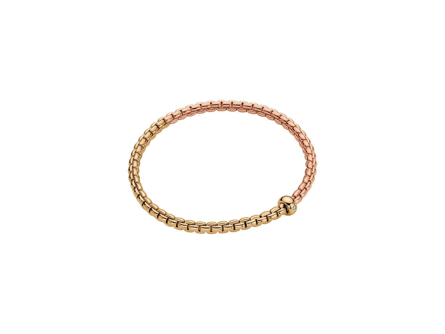 FOPE Eka Single Diamond Flex’it Bracelet | Mix Gold