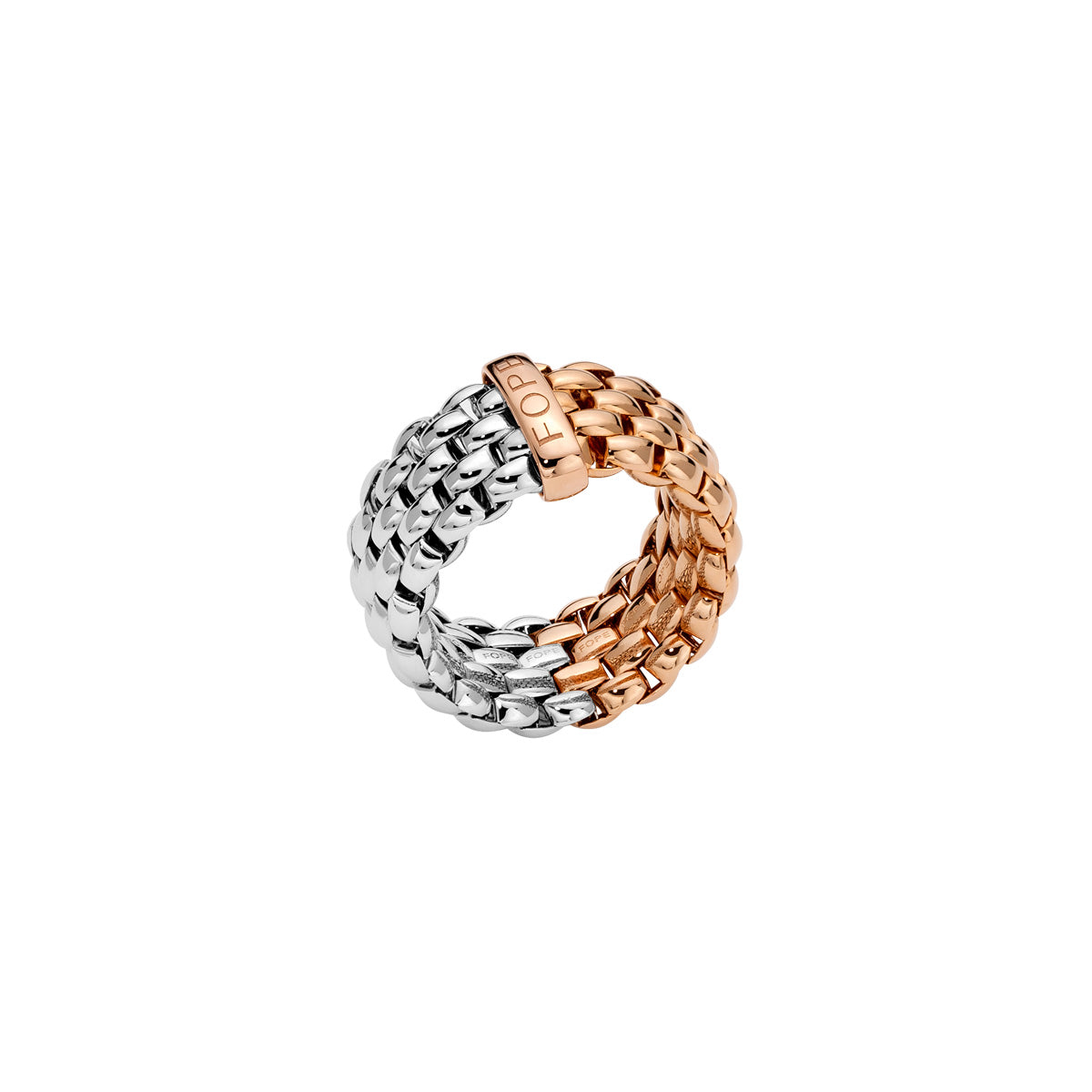 FOPE Essentials | Wide Prima Mesh Mix Gold Ring