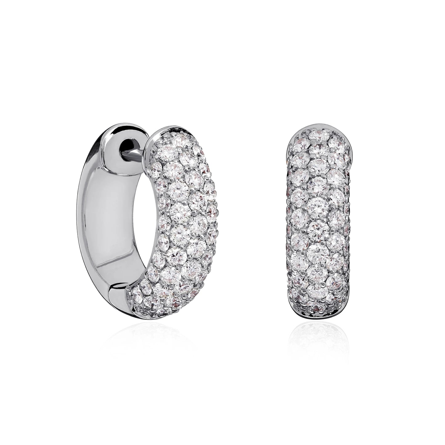 Small Pavé Diamond Hoop Earrings – 1.15ct