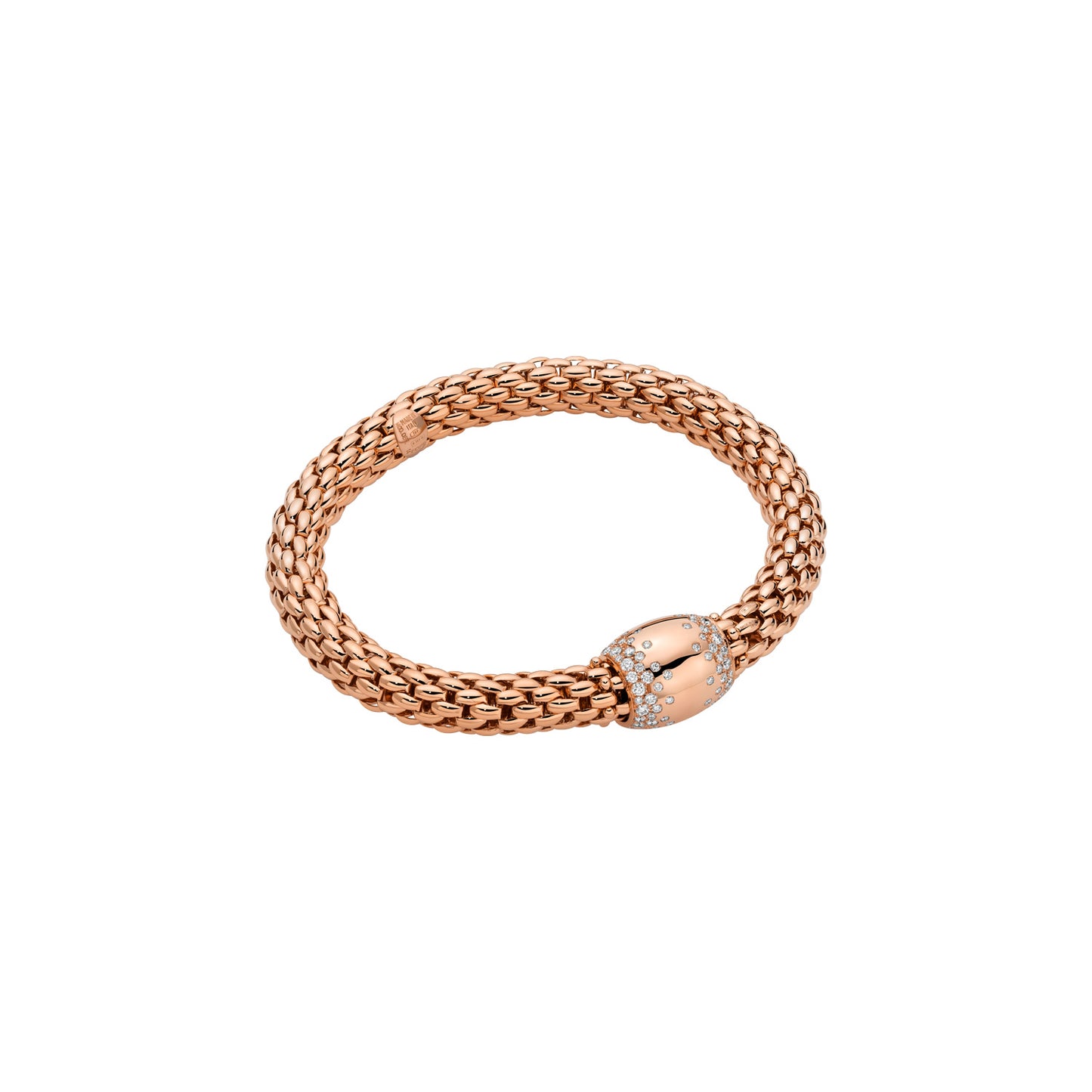 FOPE- Love Nest Bracelet with Semi Pavé White Diamond Rondel