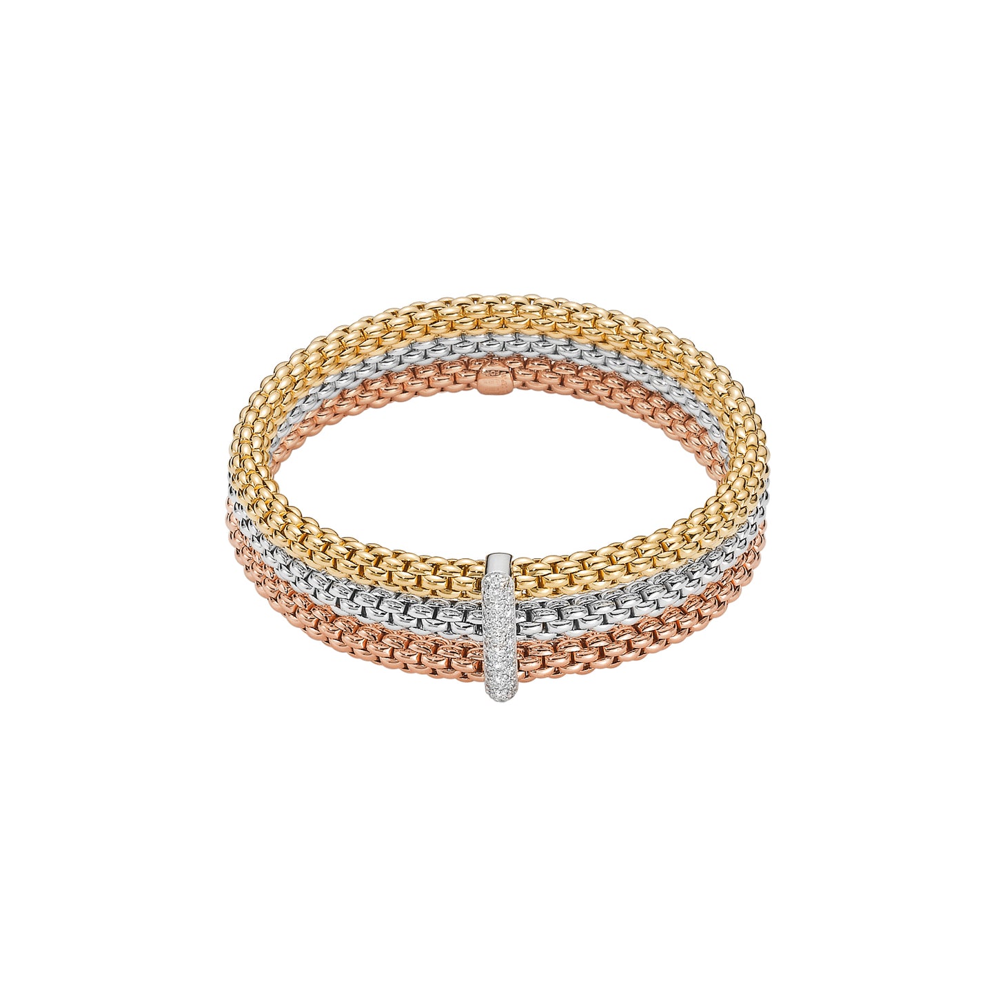 Solo Collection: Triple Strand Pavé Rondel Bracelet