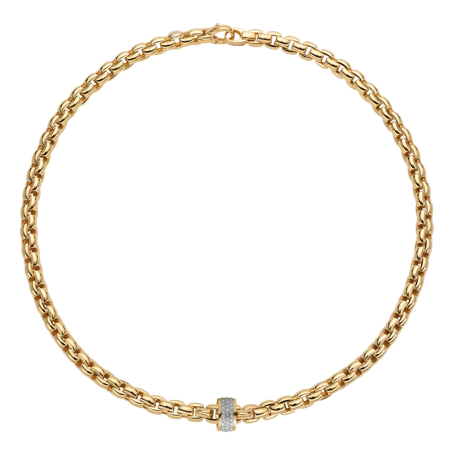 FOPE Eka Necklace- White Diamond Pavé Rondel