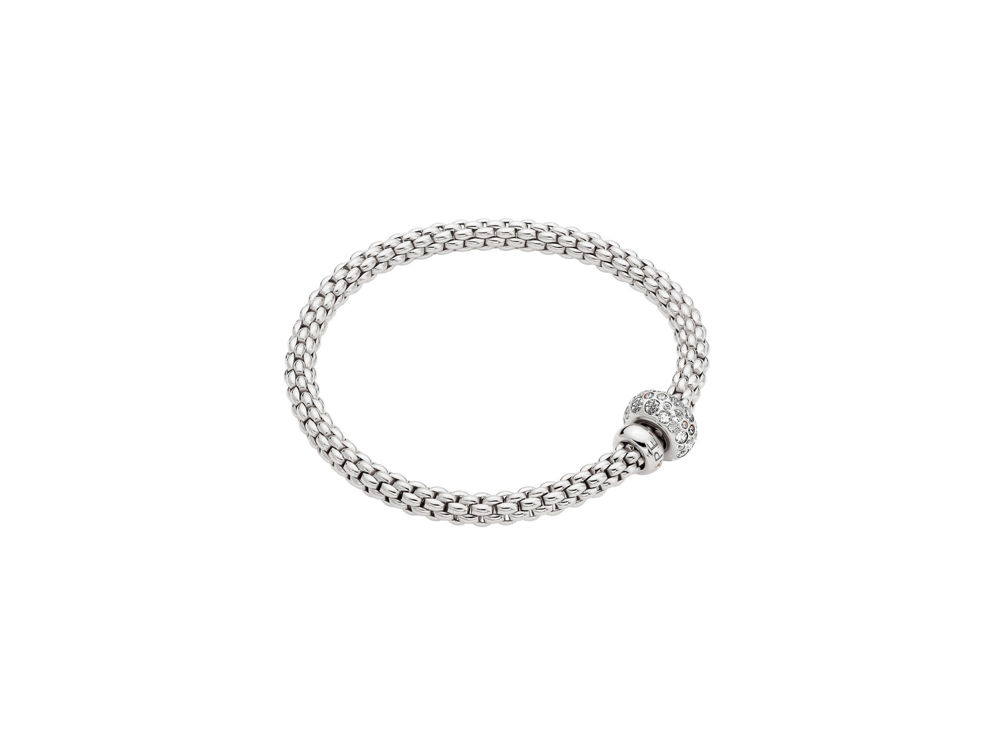 Solo Collection: White Diamond Pavé Rondel Bracelet