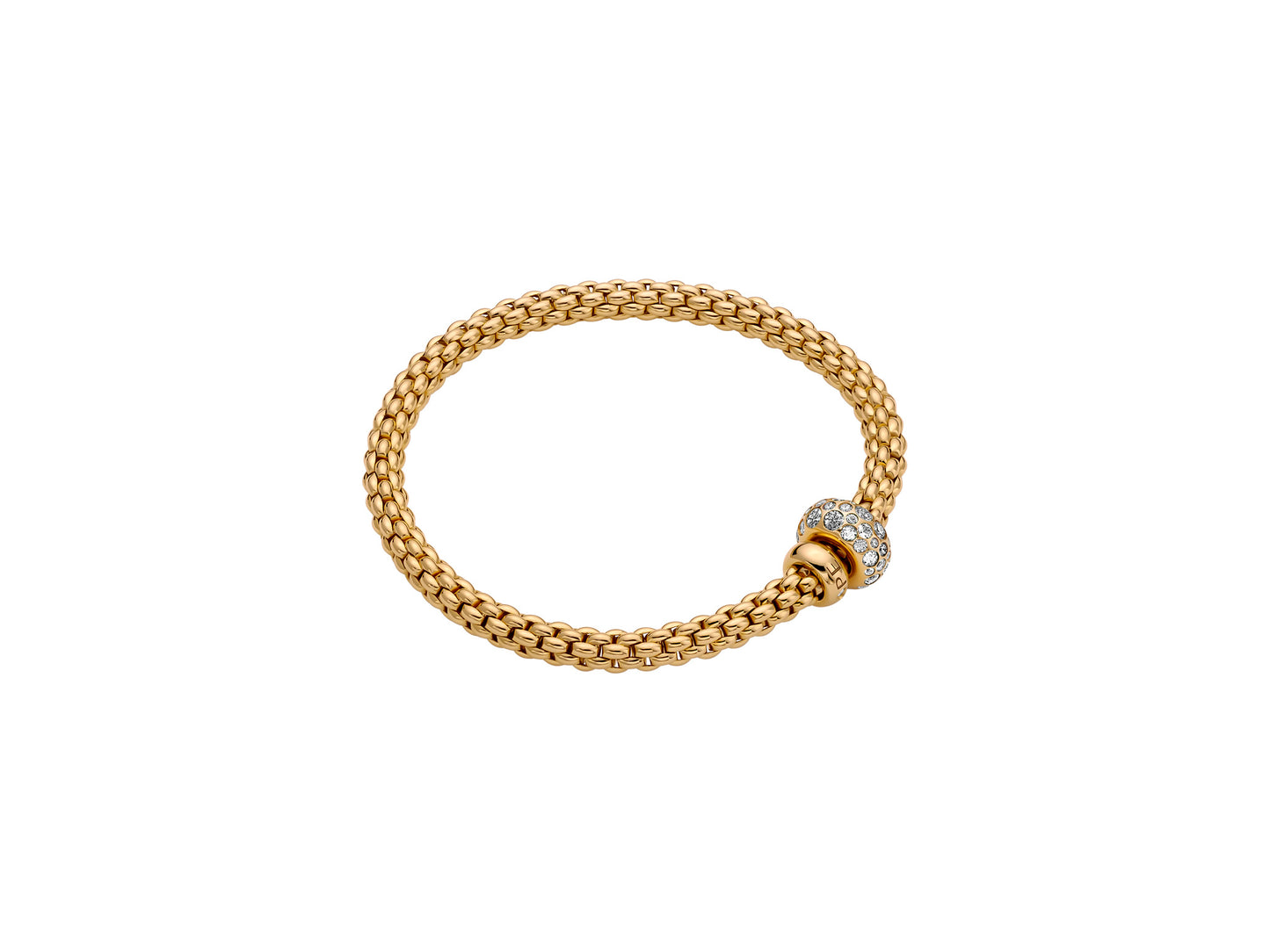 Solo Collection: White Diamond Pavé Rondel Bracelet