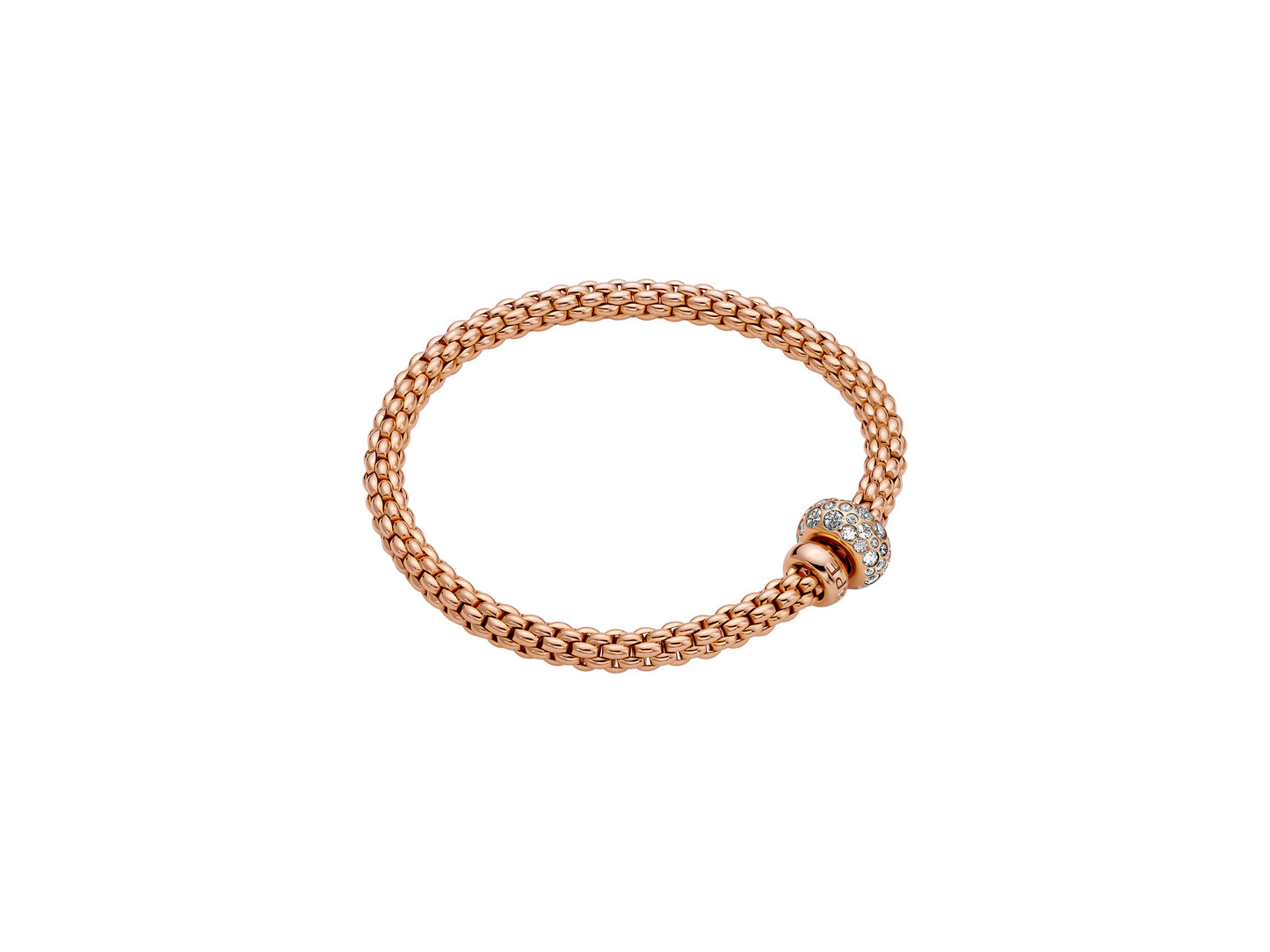 Solo Collection: White Diamond Pavé Rondel Bracelet