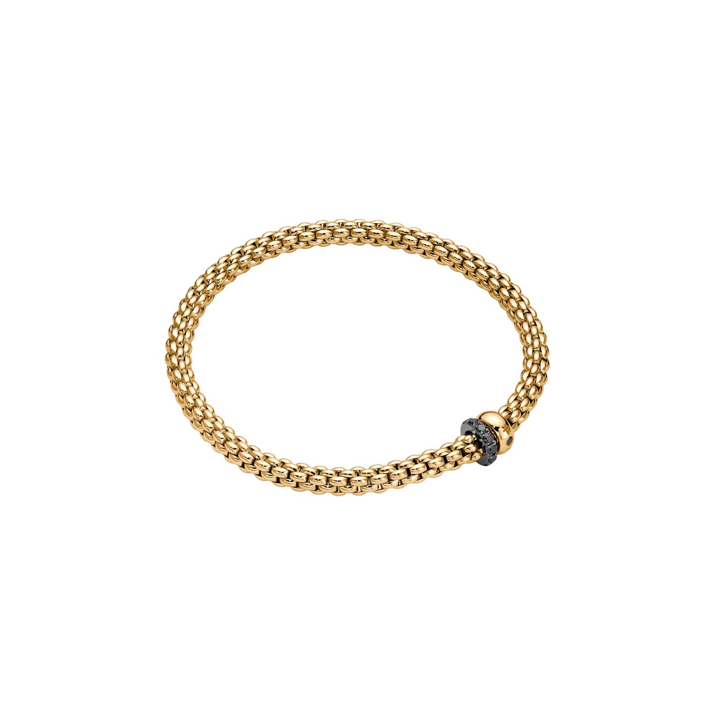 Solo Collection: Prima Link Black Diamond & Gold Rondel Bracelet