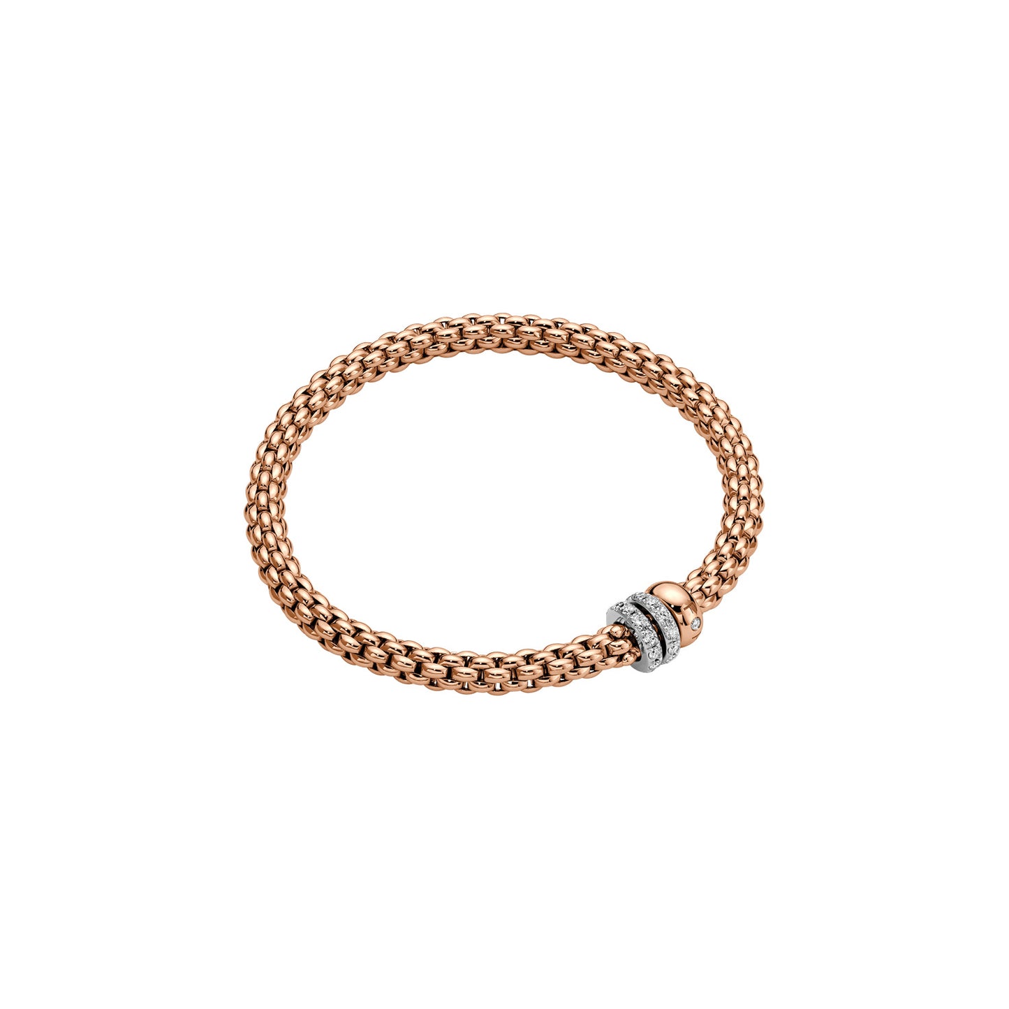 Solo Collection: Prima Link Double Diamond & Gold Rondel Bracelet