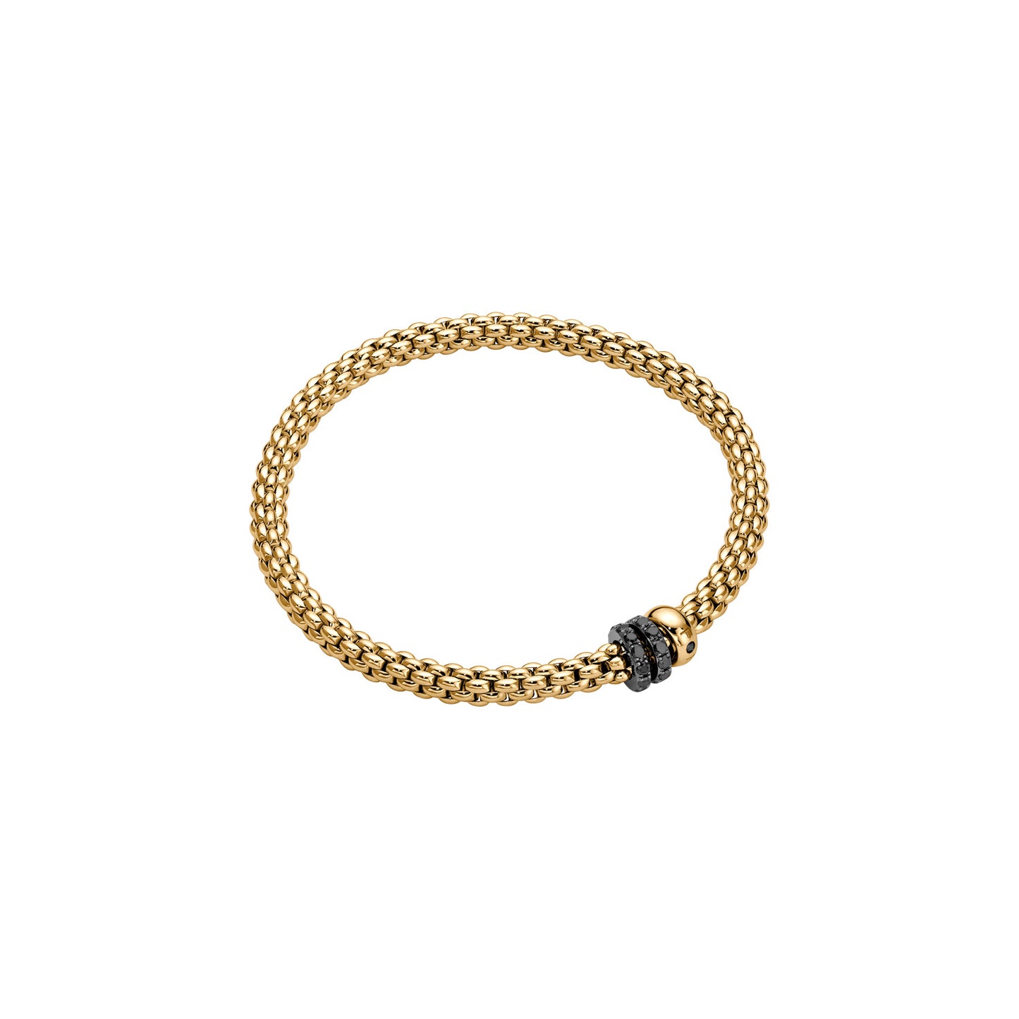 Solo Collection: Prima Link Double Black Diamond & Gold Rondel Bracelet