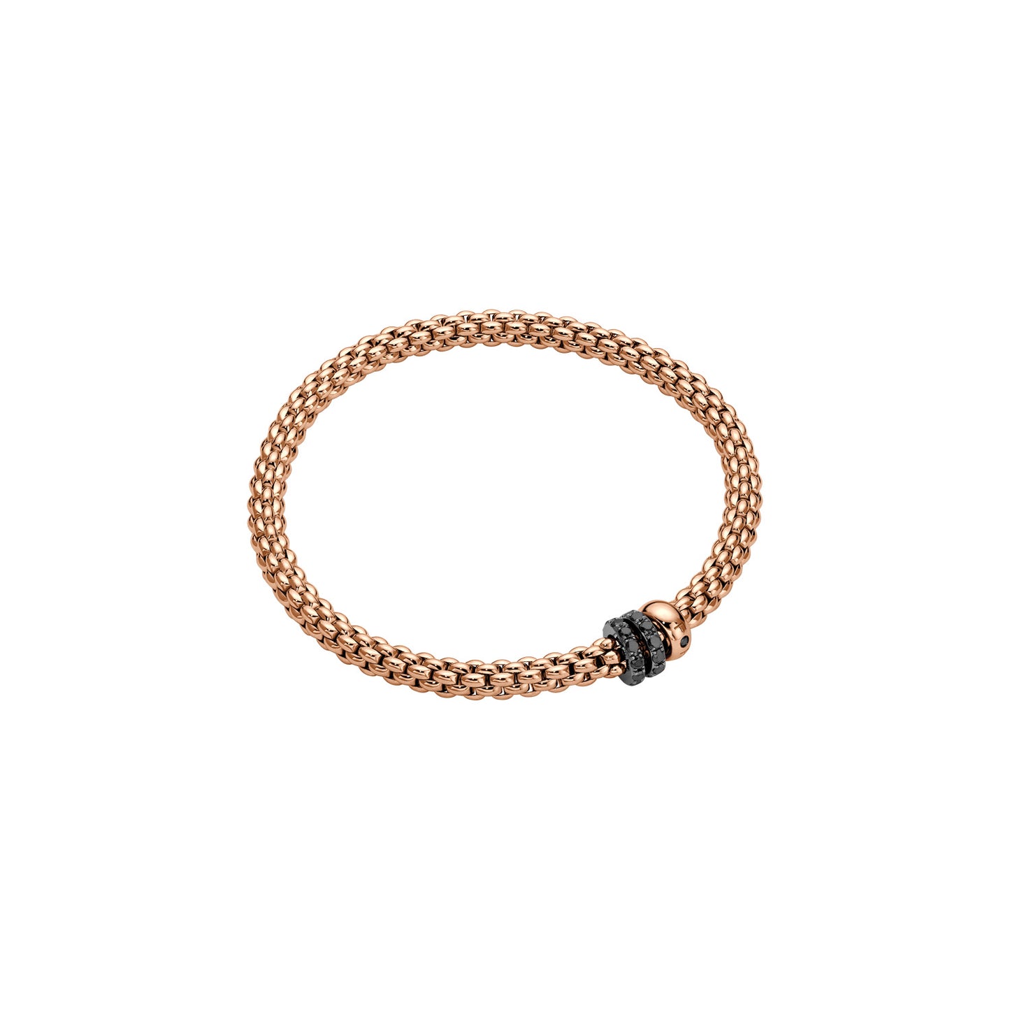 Solo Collection: Prima Link Double Black Diamond & Gold Rondel Bracelet