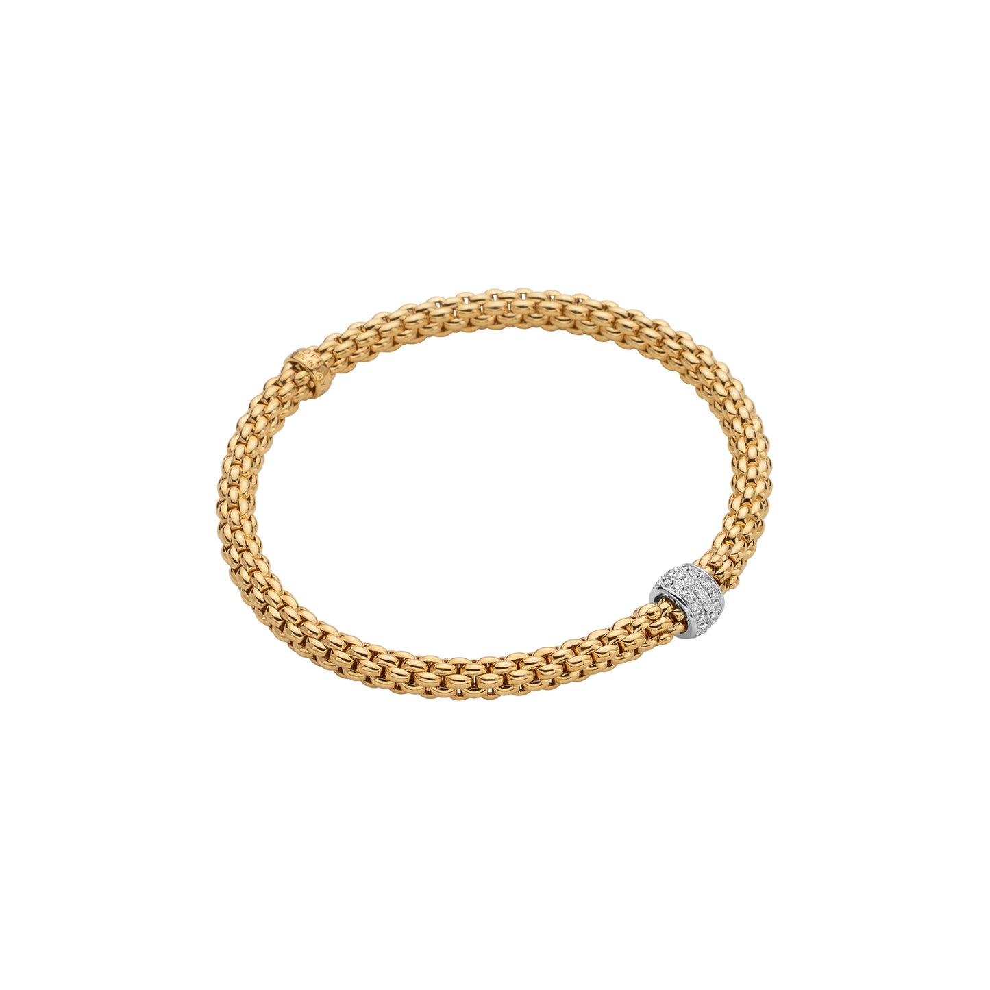Solo Collection: White Diamond Pavé Rondel Bracelet