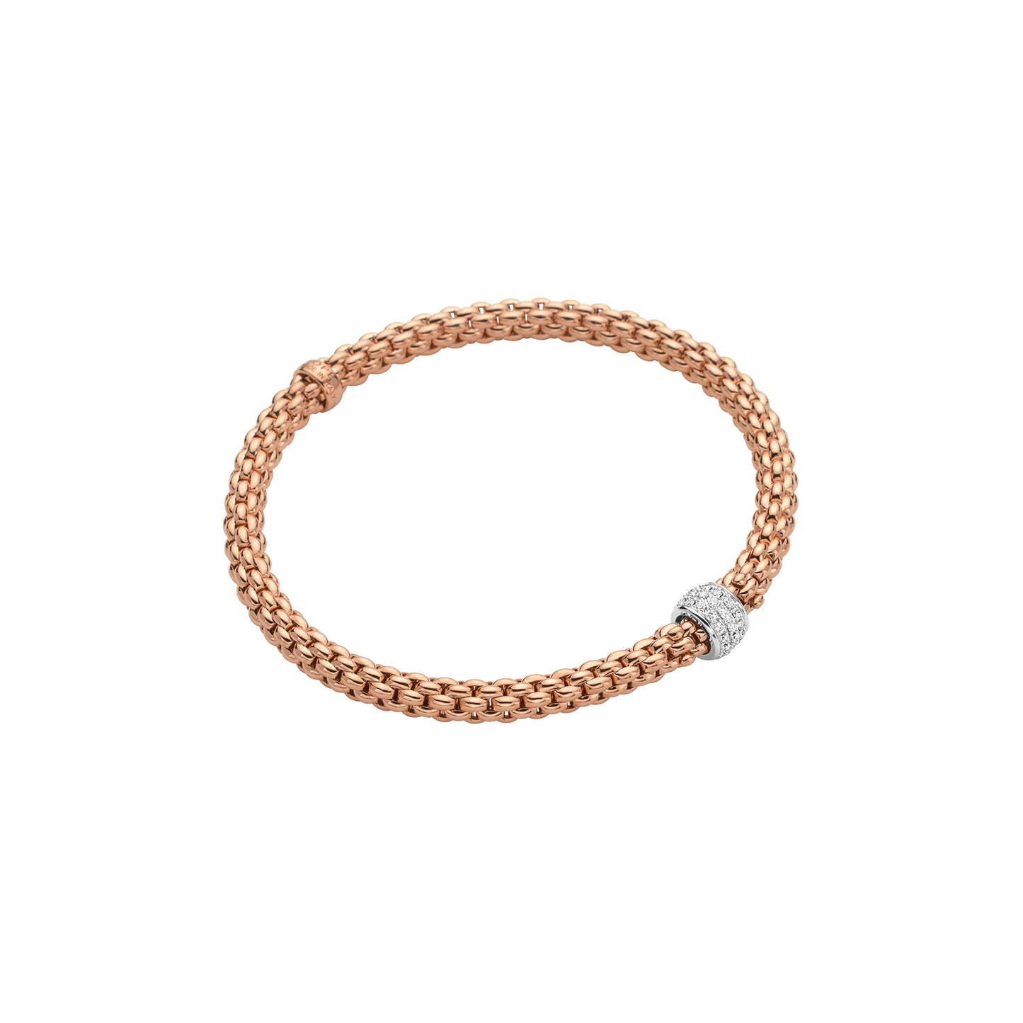 Solo Collection: White Diamond Pavé Rondel Bracelet