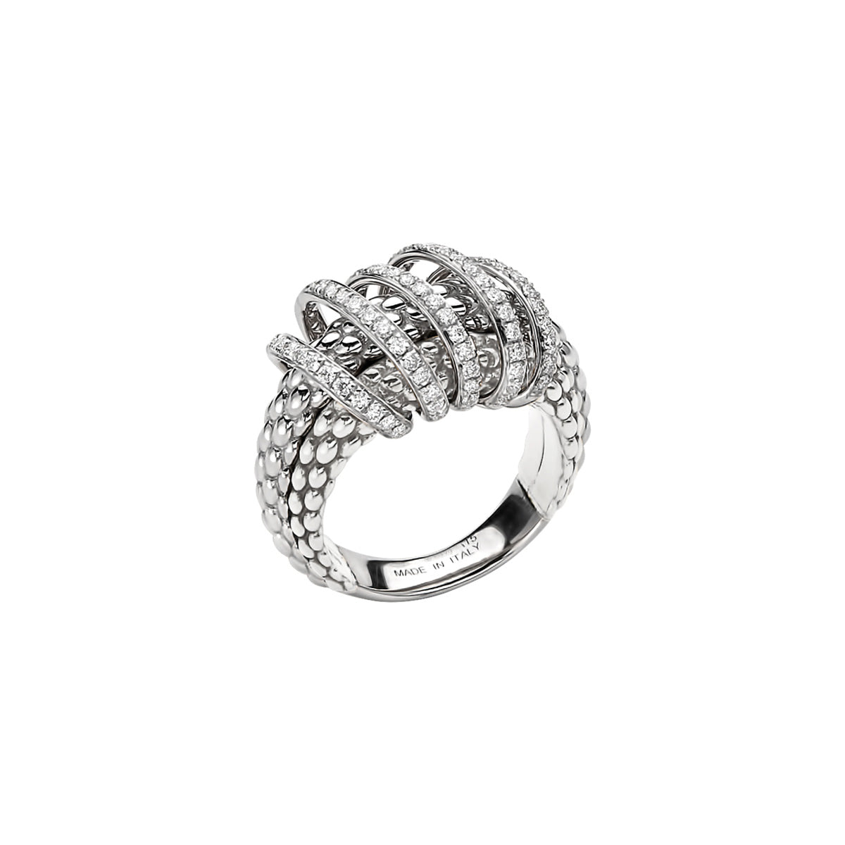 Solo Collection: Full Pavé Diamond Three-Strand Ring