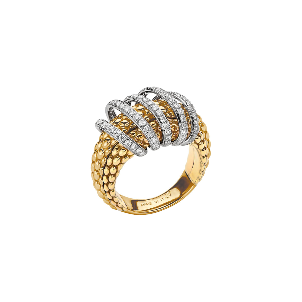 Solo Collection: Full Pavé Diamond Three-Strand Ring