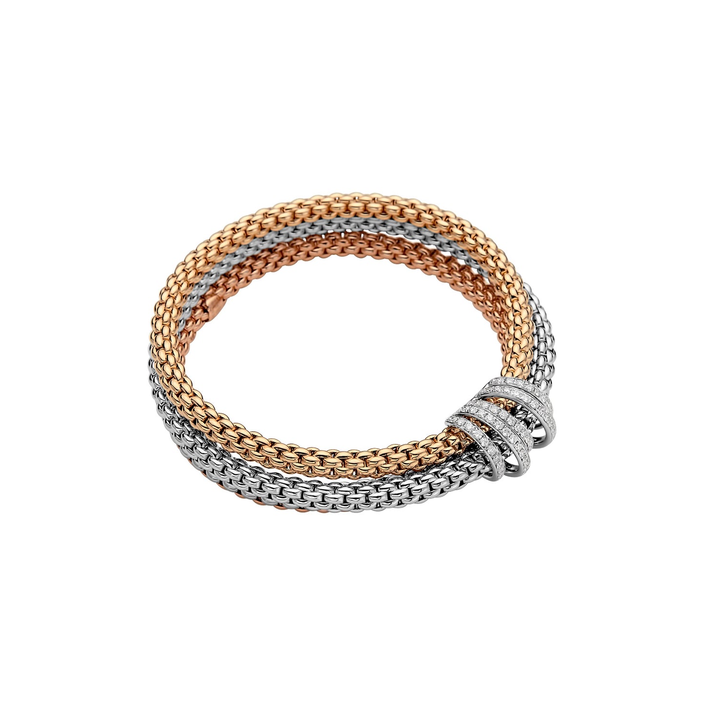 Solo Collection: Full Pavé Buckle Triple Strand Bracelet
