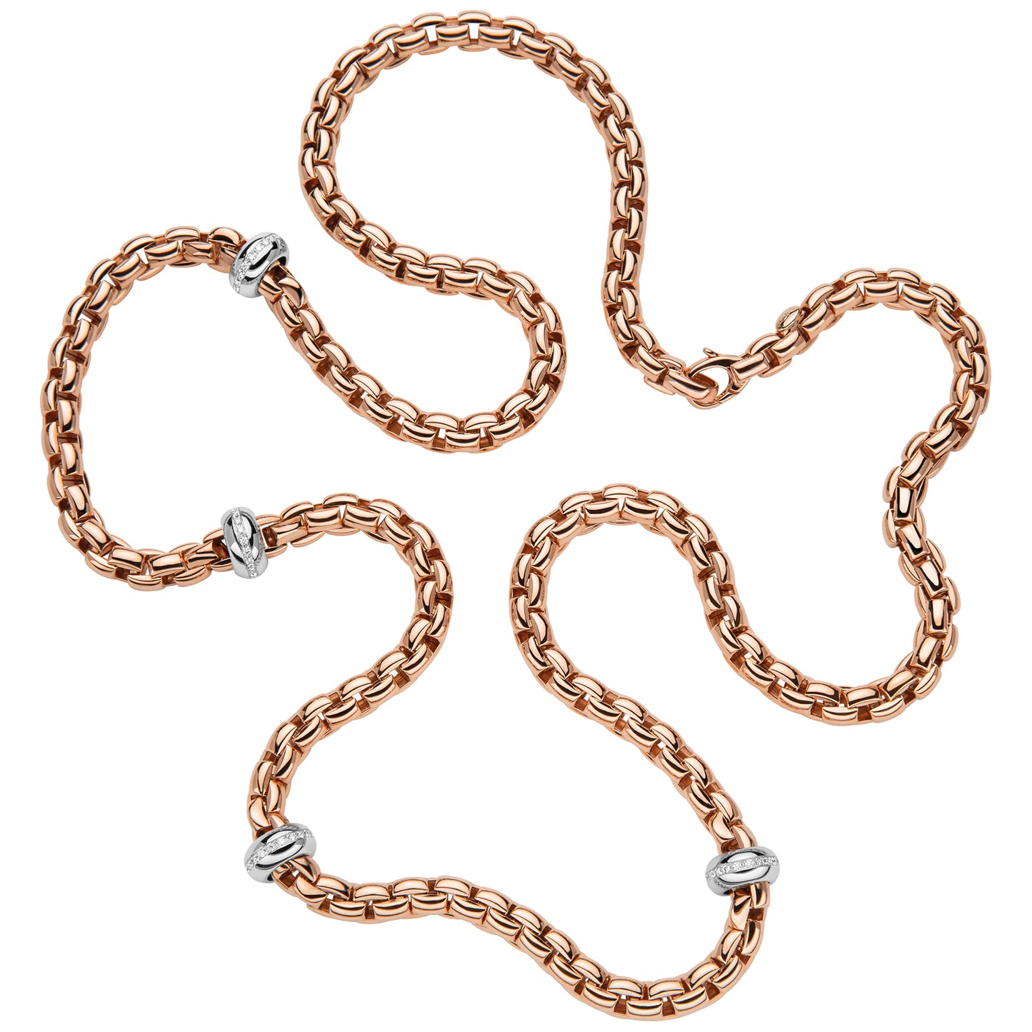 FOPE Eka Necklace- Four Diamond Line Rondels