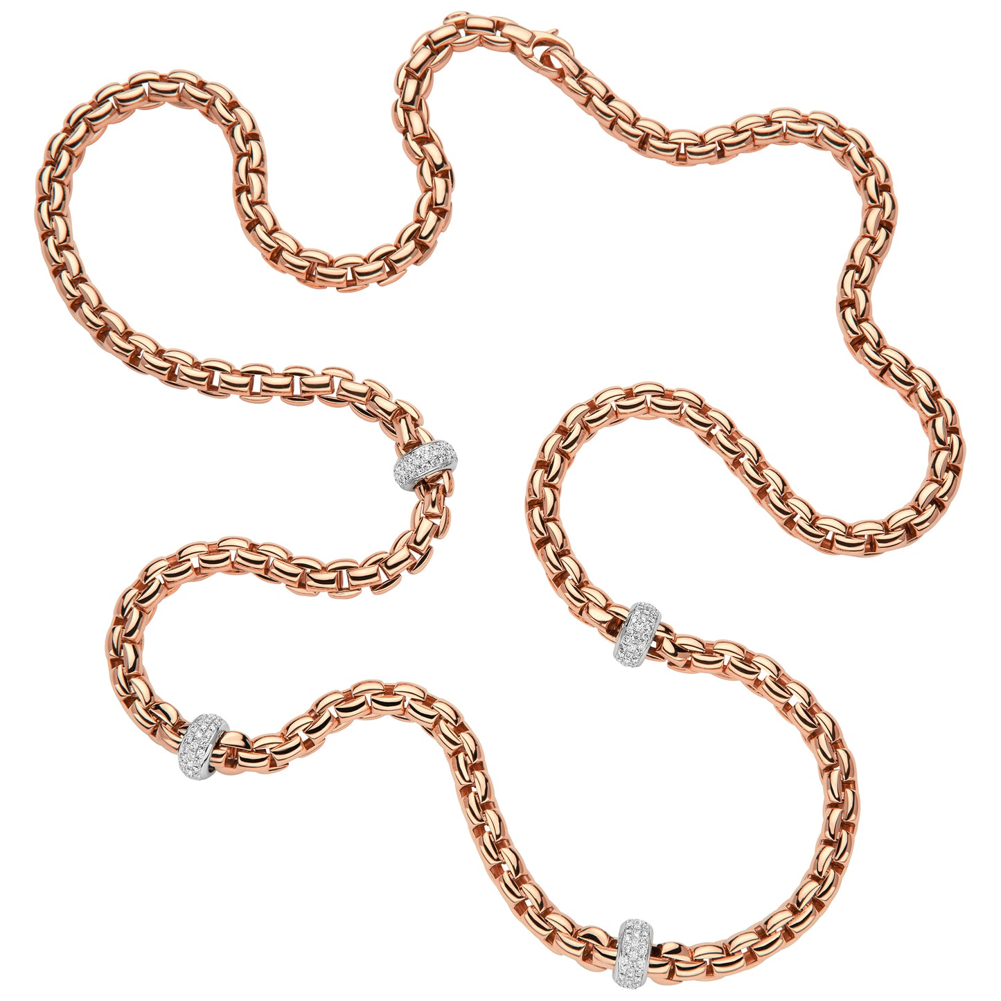 FOPE Eka Necklace- Four Pavé Diamond Rondels