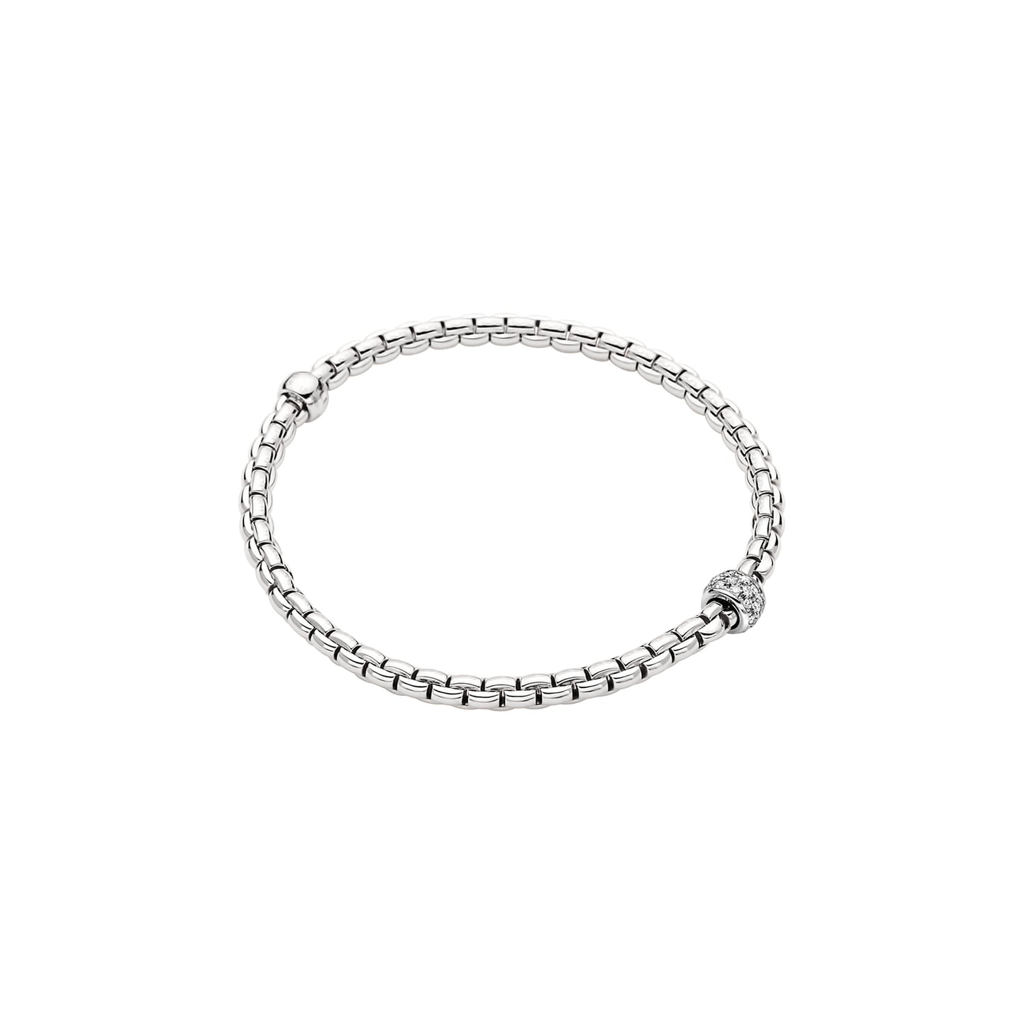 FOPE Eka Flex’it Bracelet with Pavé Diamond Barrel