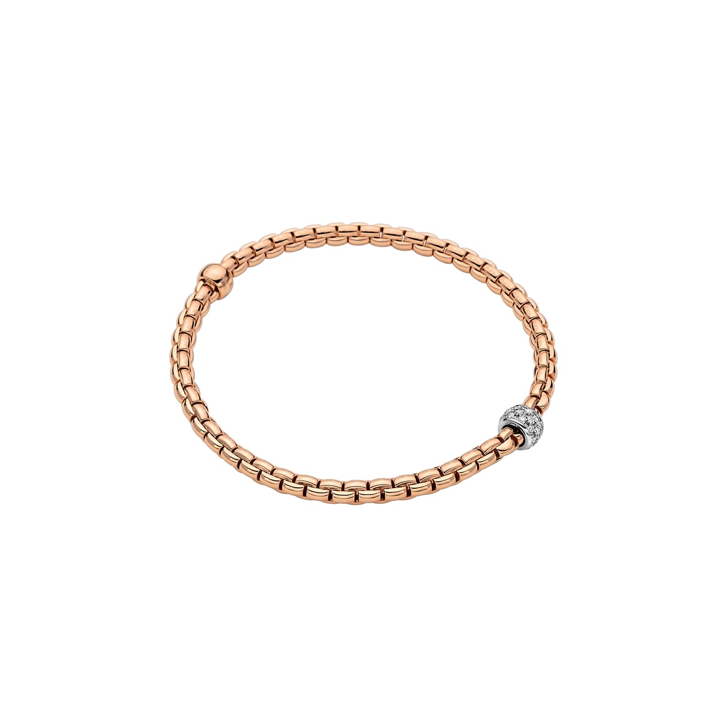 FOPE Eka Flex’it Bracelet with Pavé Diamond Barrel