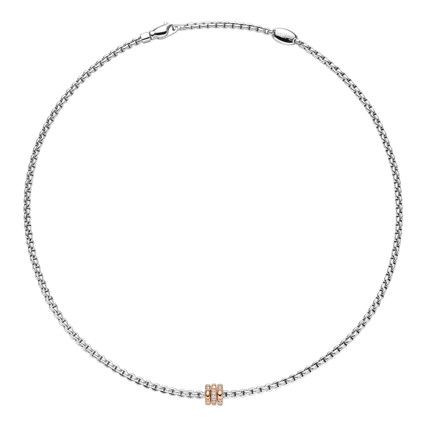 Fope Eka Tiny Necklace-Three Diamond-Stud Rondels