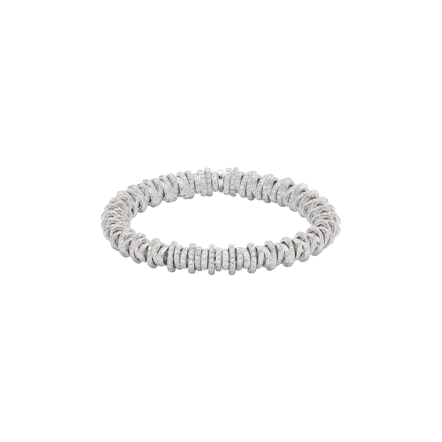 FOPE Prima Bracelet with Full White-Gold Pavé Diamond Rondels