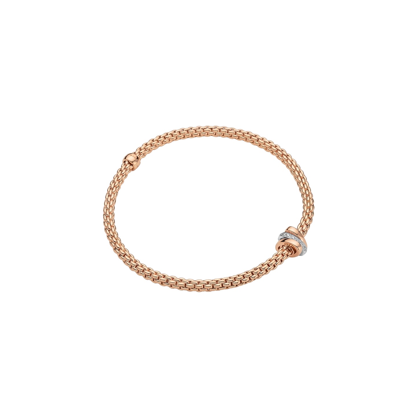 FOPE Prima Bracelet with Asymmetrical Mixed-Gold Diamond Rondel