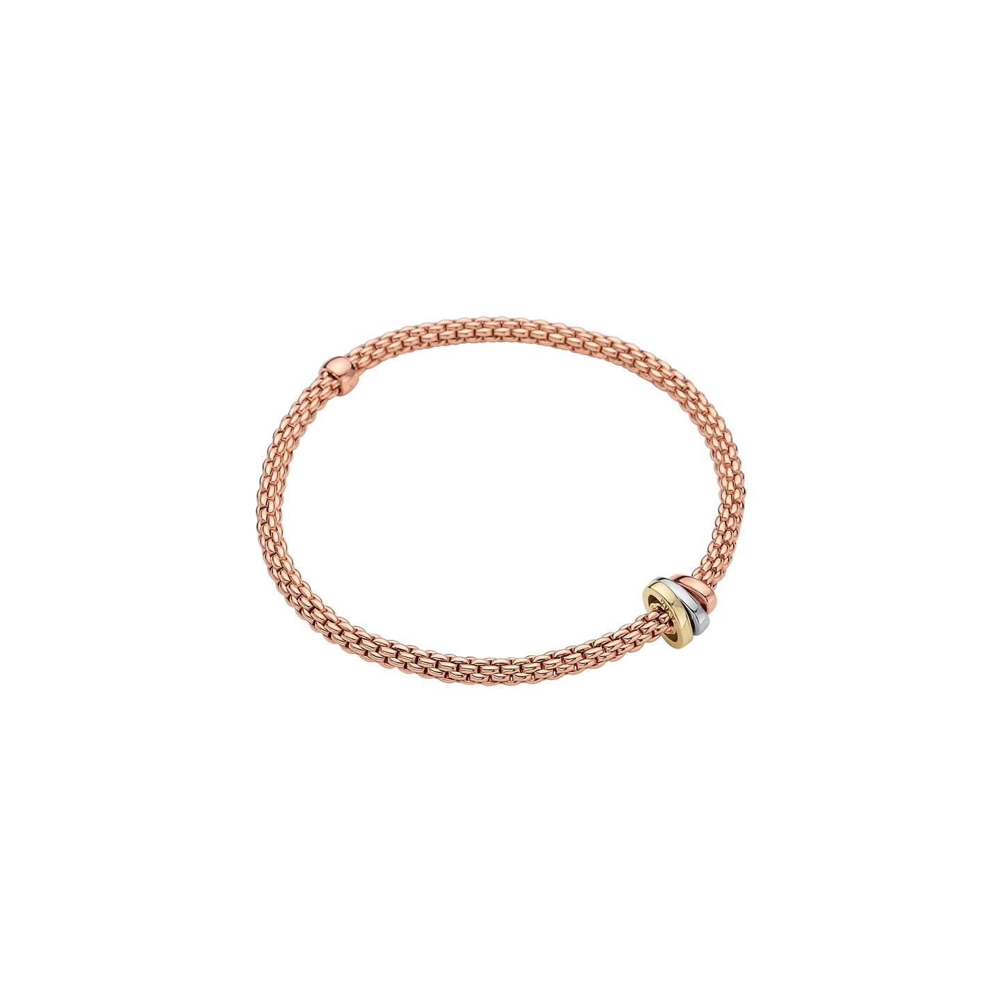 FOPE Prima Bracelet with Asymmetric Mixed-Gold Plain Rondel