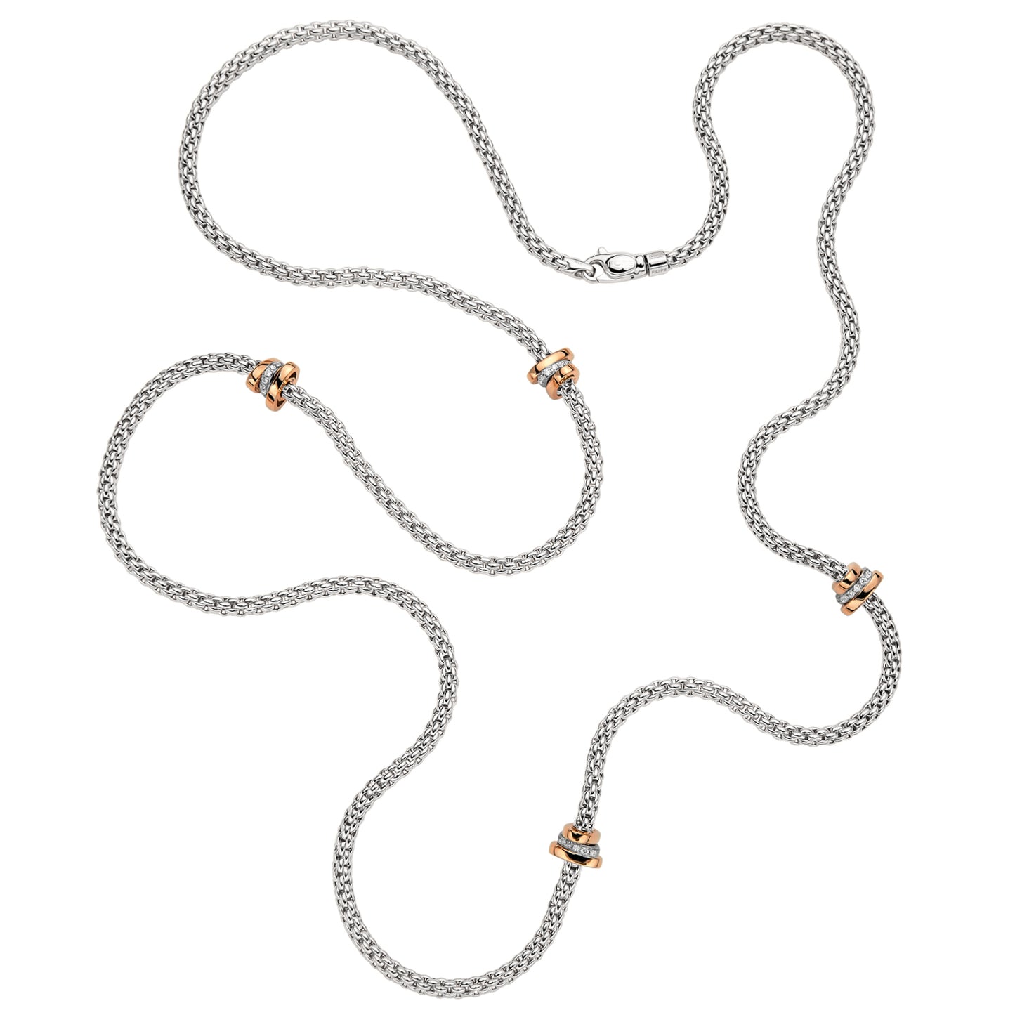 FOPE Prima Long Necklace with Asymmetrical Diamond Rondels