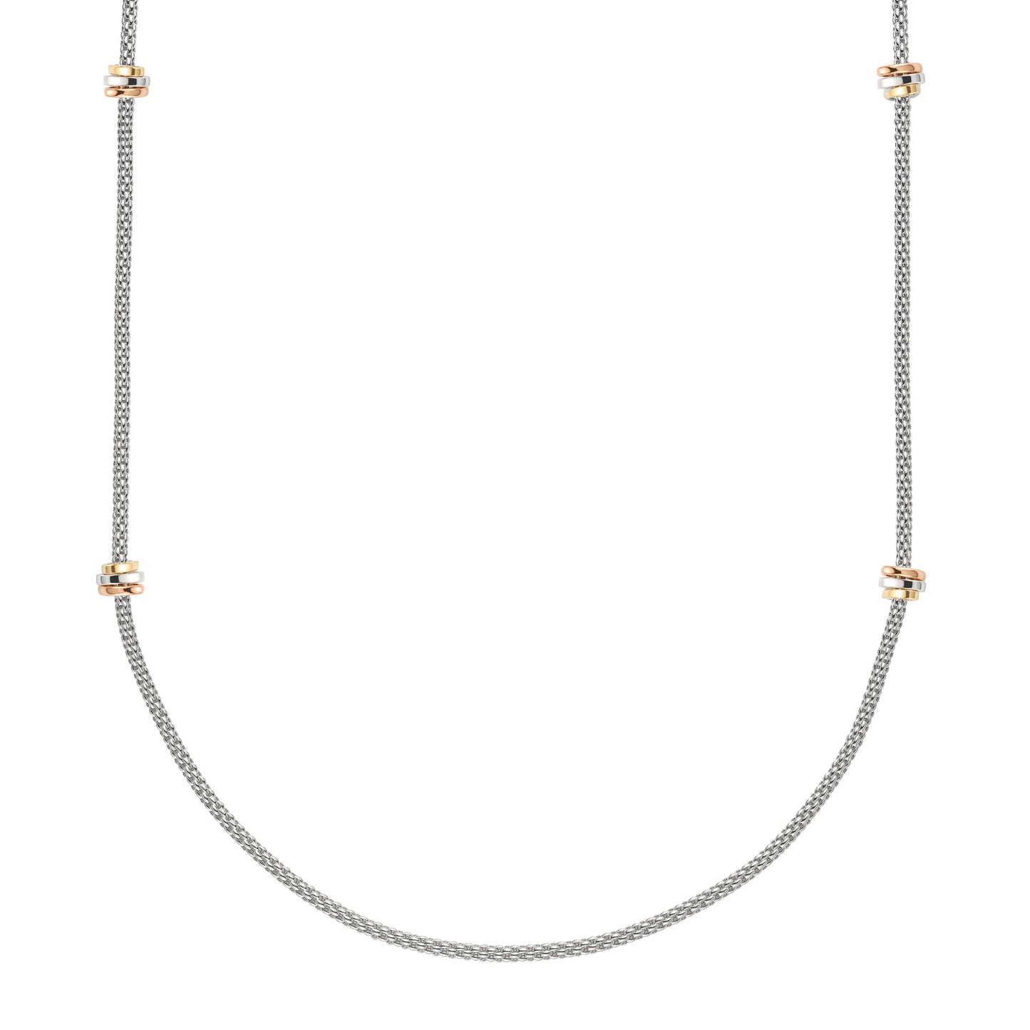 FOPE Prima Long Necklace with Mixed-Gold Rondels