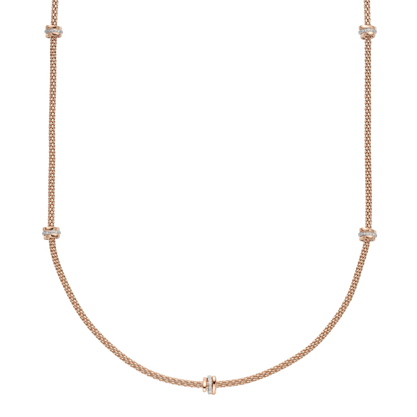 FOPE Prima Long Necklace with Gold & Diamond Rondels