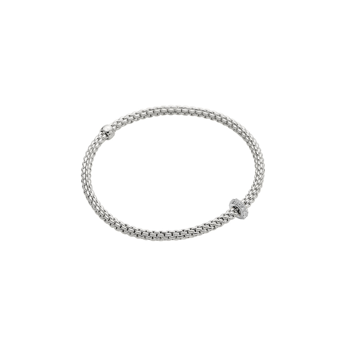 フォッペ プリマ ブレスレット シングル ホワイトゴールド パヴェダイヤモンド ロンデル
