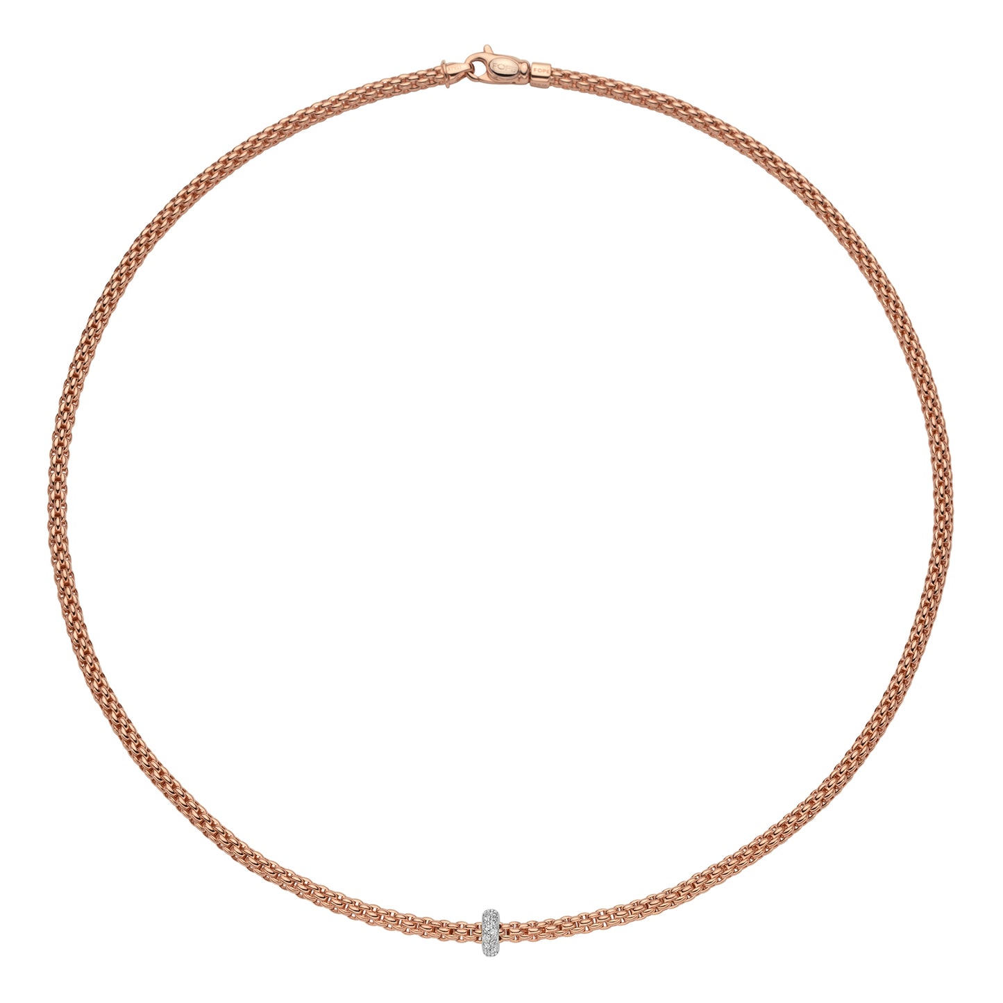 FOPE Prima Necklace with Pavé Diamond Rondel