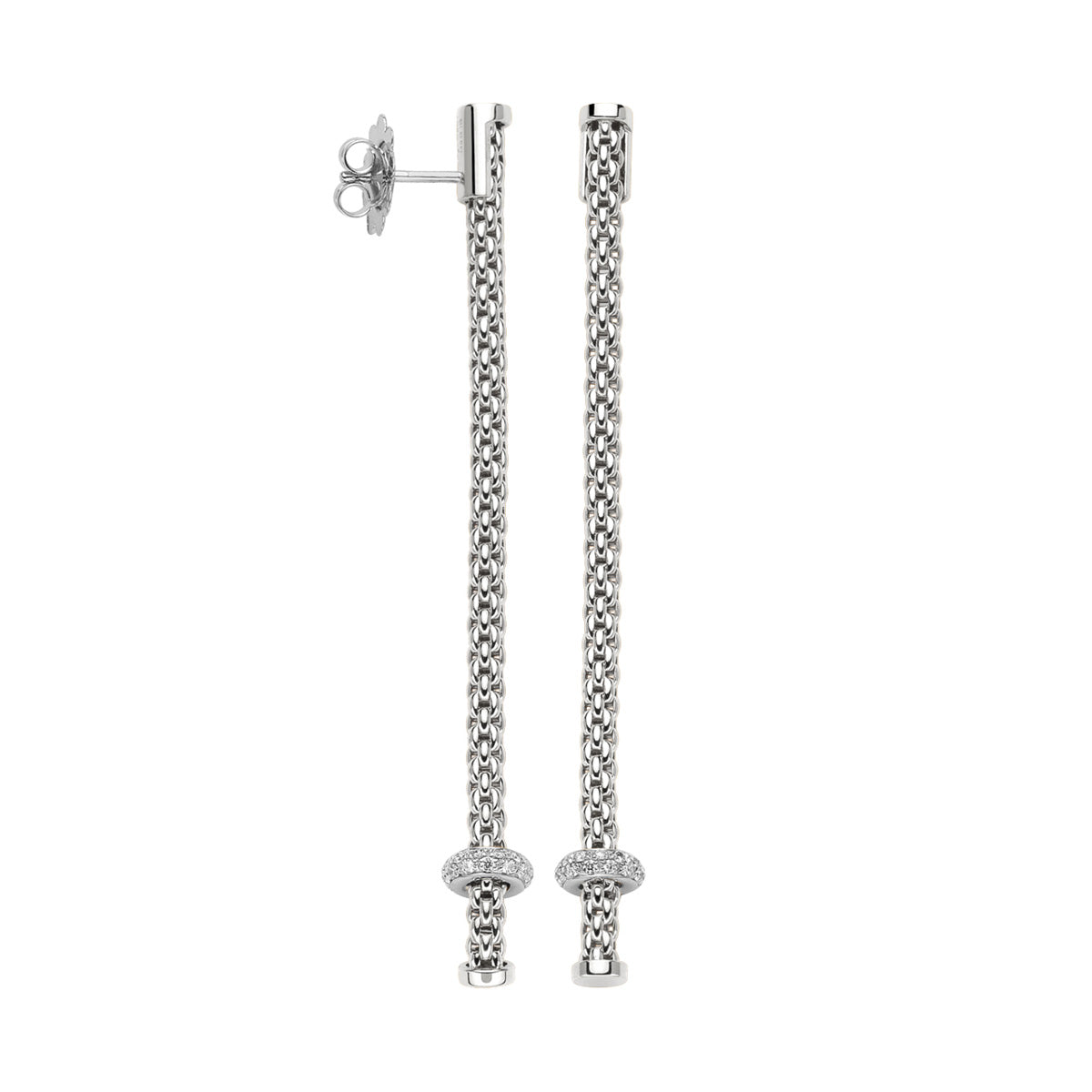 FOPE Prima Long Drop Earrings with Diamond Rondel