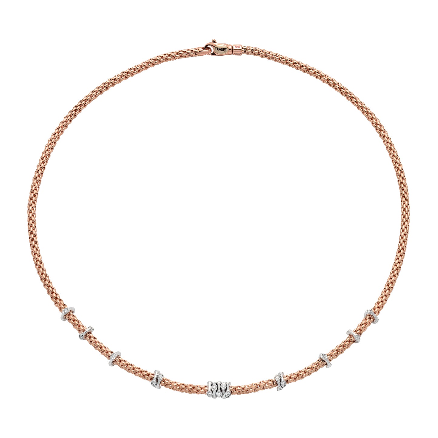 FOPE Prima Necklace with Multiple Diamond Rondels