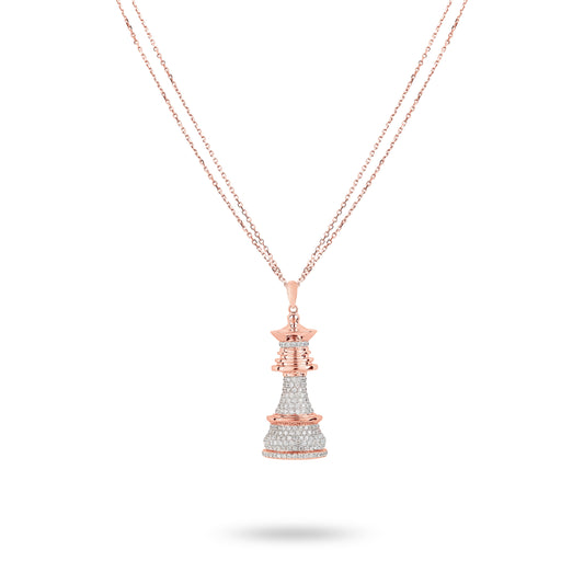 The Queen Power - Rose Gold White Diamonds Necklace - Ksenia Mirella Jewellery