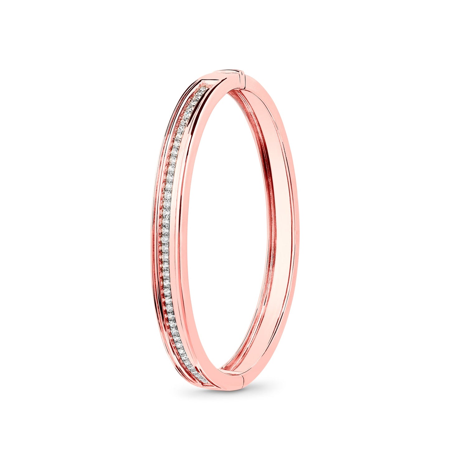 Regina - Rose Gold White Diamond Bangle - Ksenia Mirella Jewellery