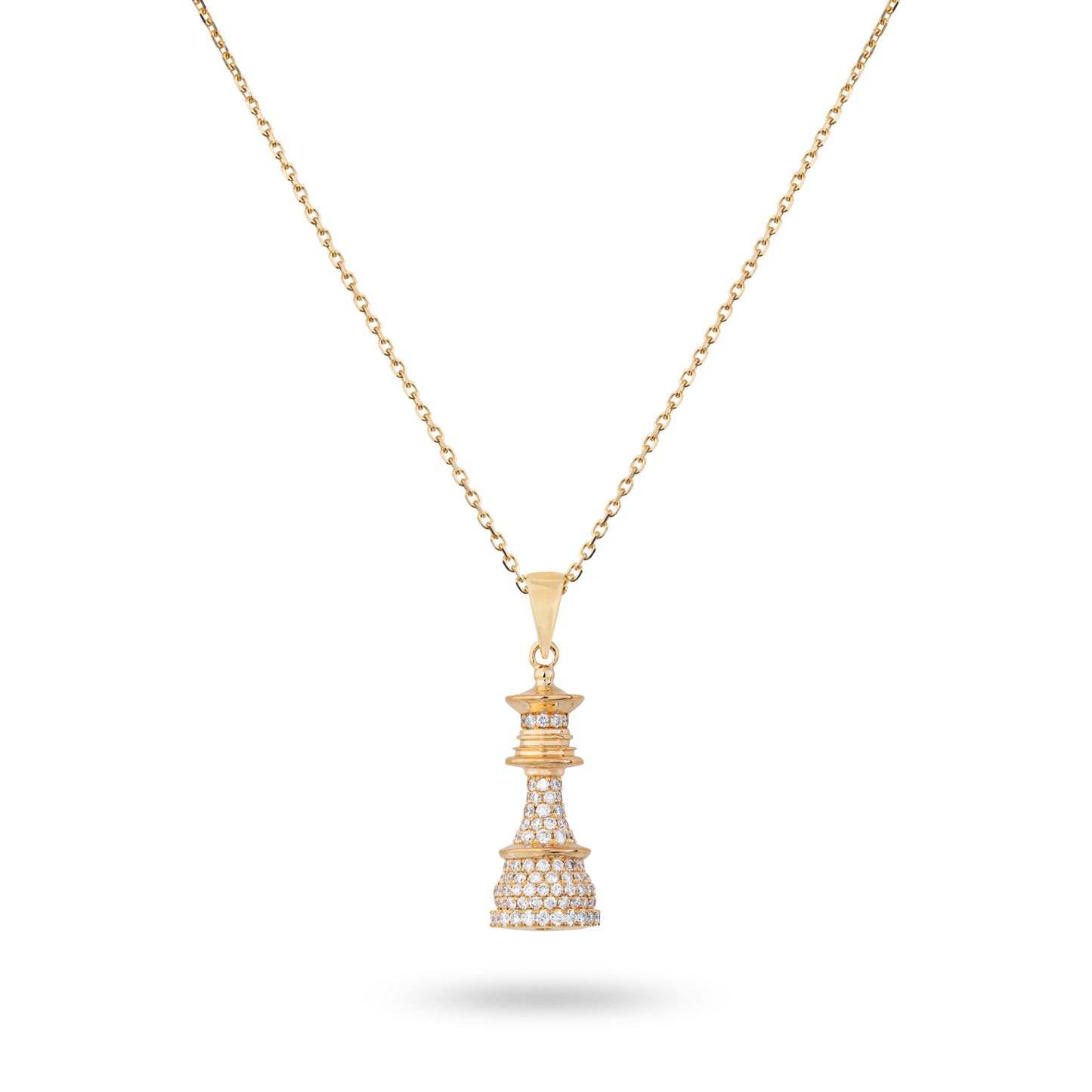 The Queen Power - Yellow Gold White Diamonds Necklace - Ksenia Mirella Jewellery