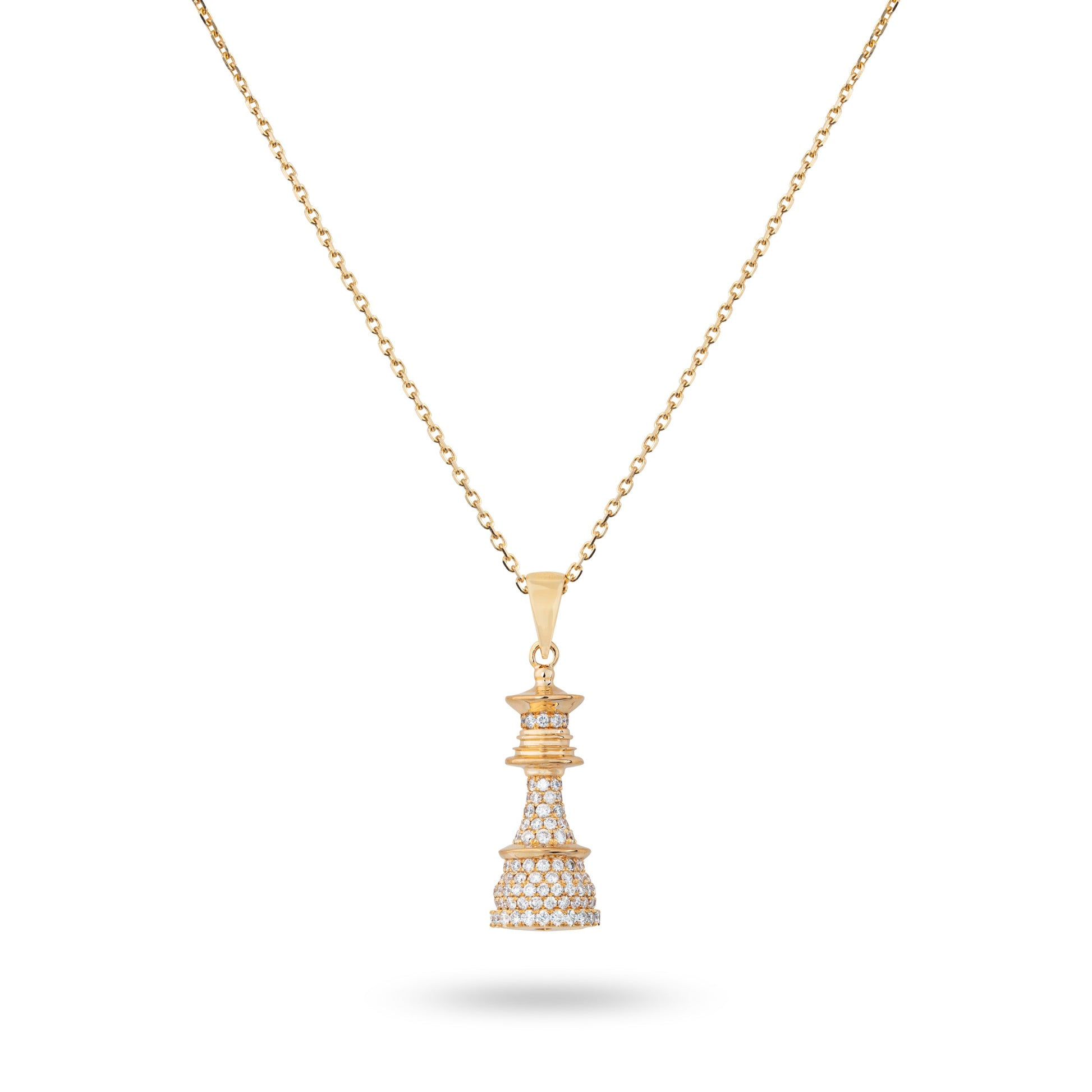 The Queen Power - Yellow Gold White Diamonds Necklace - Ksenia Mirella Jewellery
