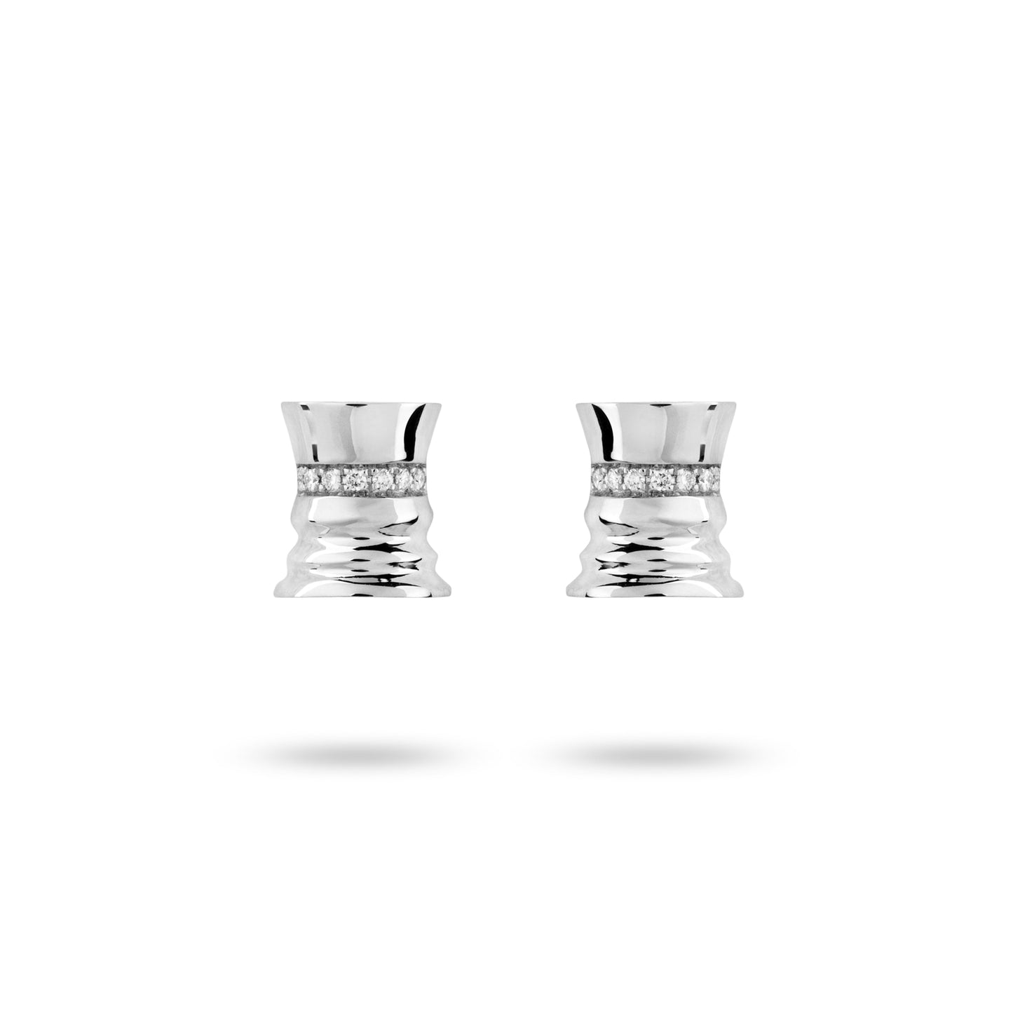 The Queen - White Gold White Diamonds Studs - Ksenia Mirella Jewellery
