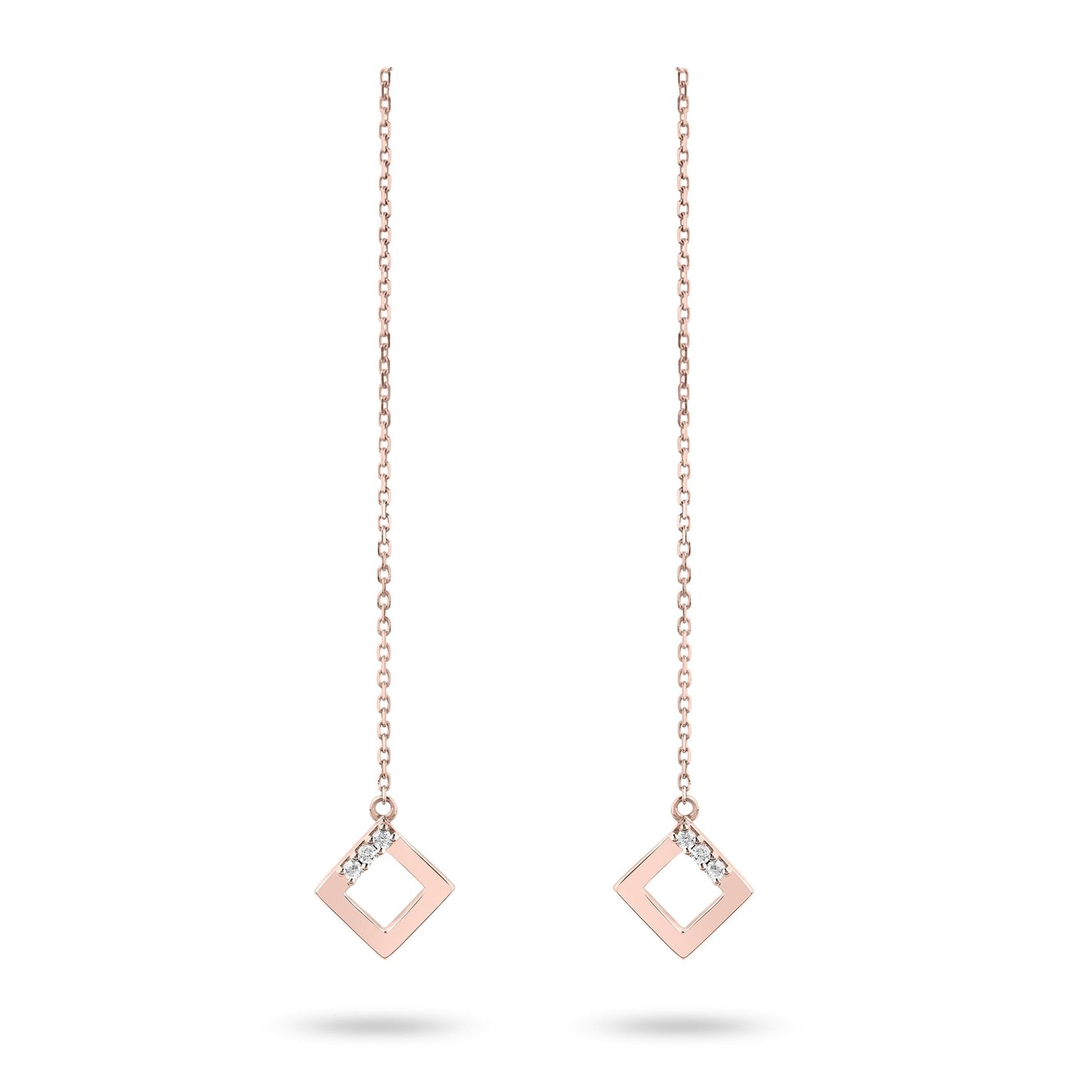 Geo - Rose Gold Chain Earrings - Ksenia Mirella Jewellery