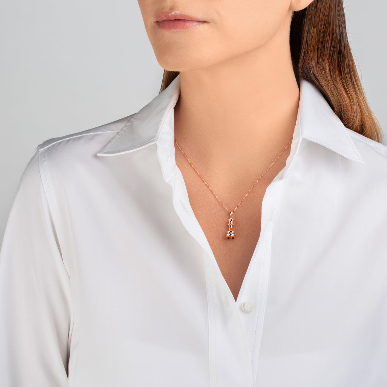 The Queen - Limited Availability Silver Rose Gold Plated Chess Necklace - Ksenia Mirella Jewellery