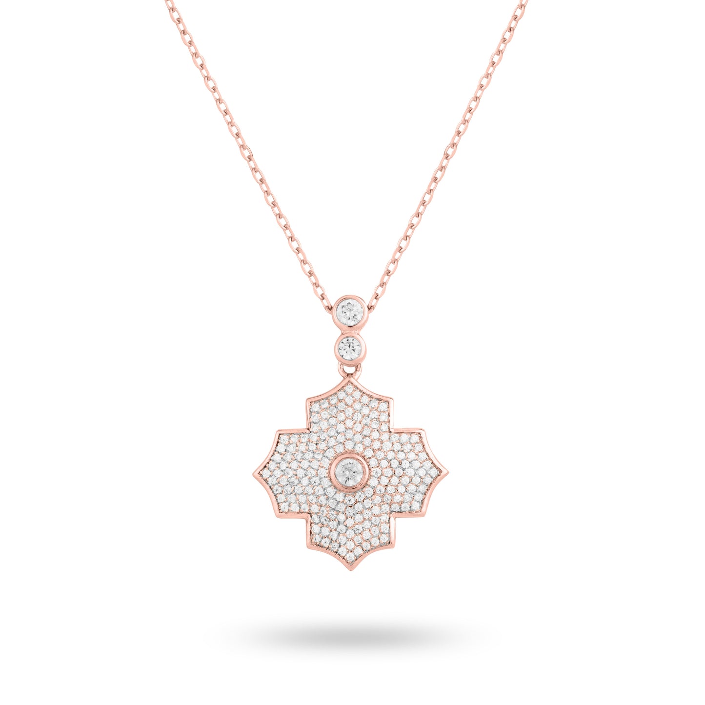 Regal Amulet- Rose Gold Pave Necklace - Ksenia Mirella Jewellery