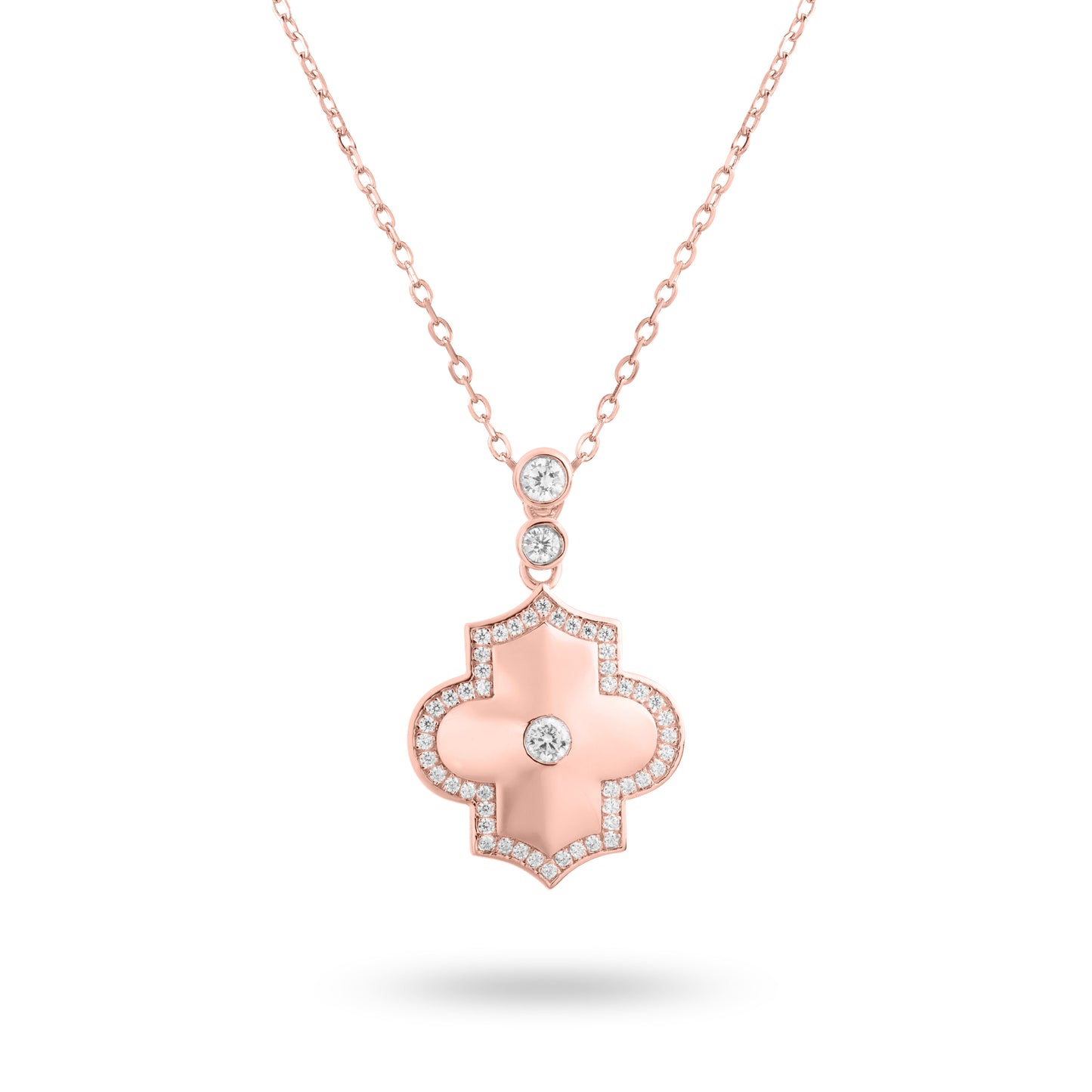 The Regal Diamond Set Chain Necklace | Rose Gold