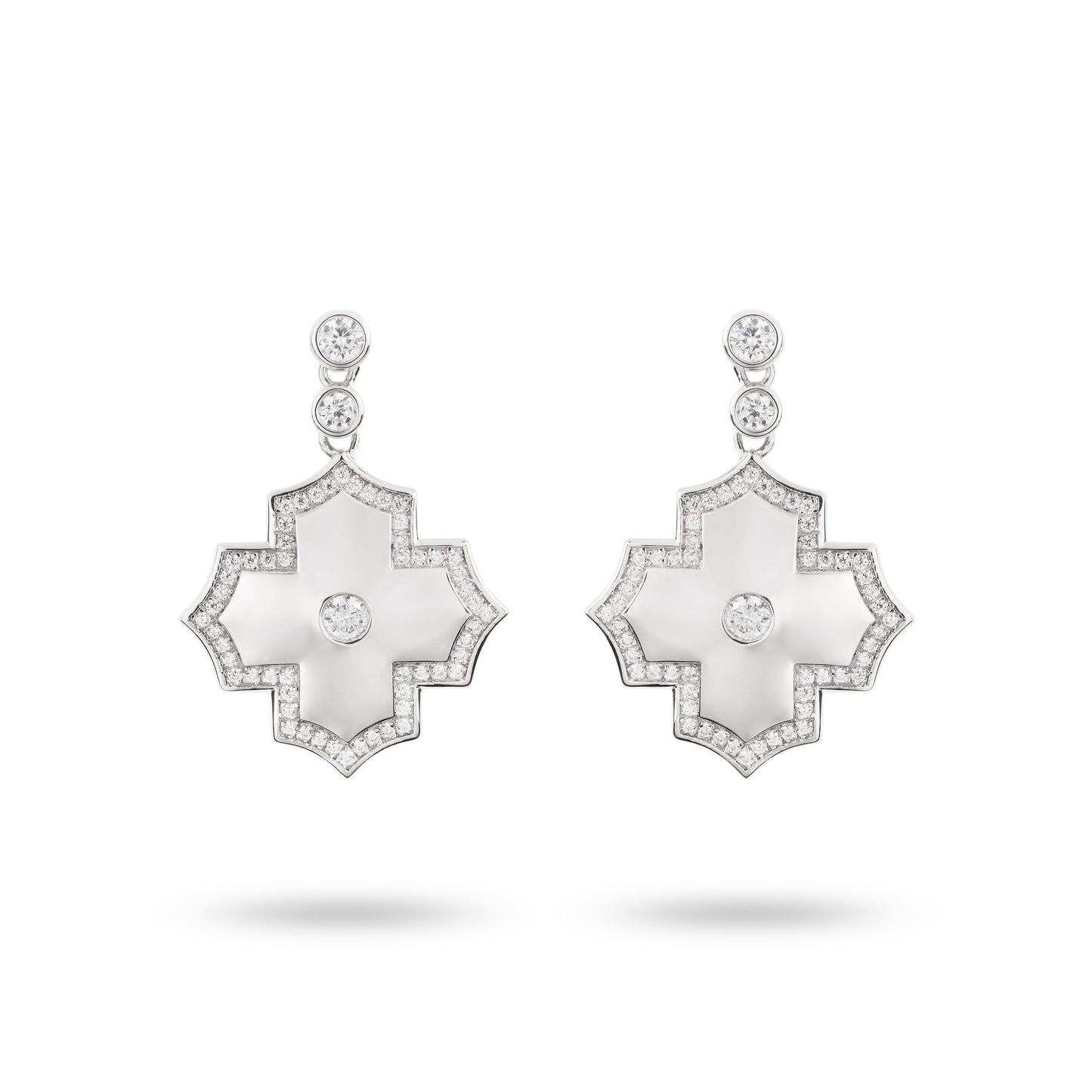 Regal Amulet-White Gold Earrings - Ksenia Mirella Jewellery