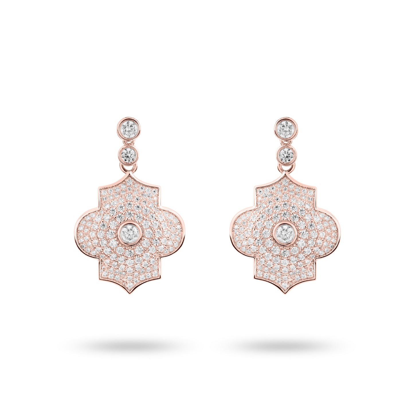 Regal Power- Rose gold pave earrings - Ksenia Mirella Jewellery