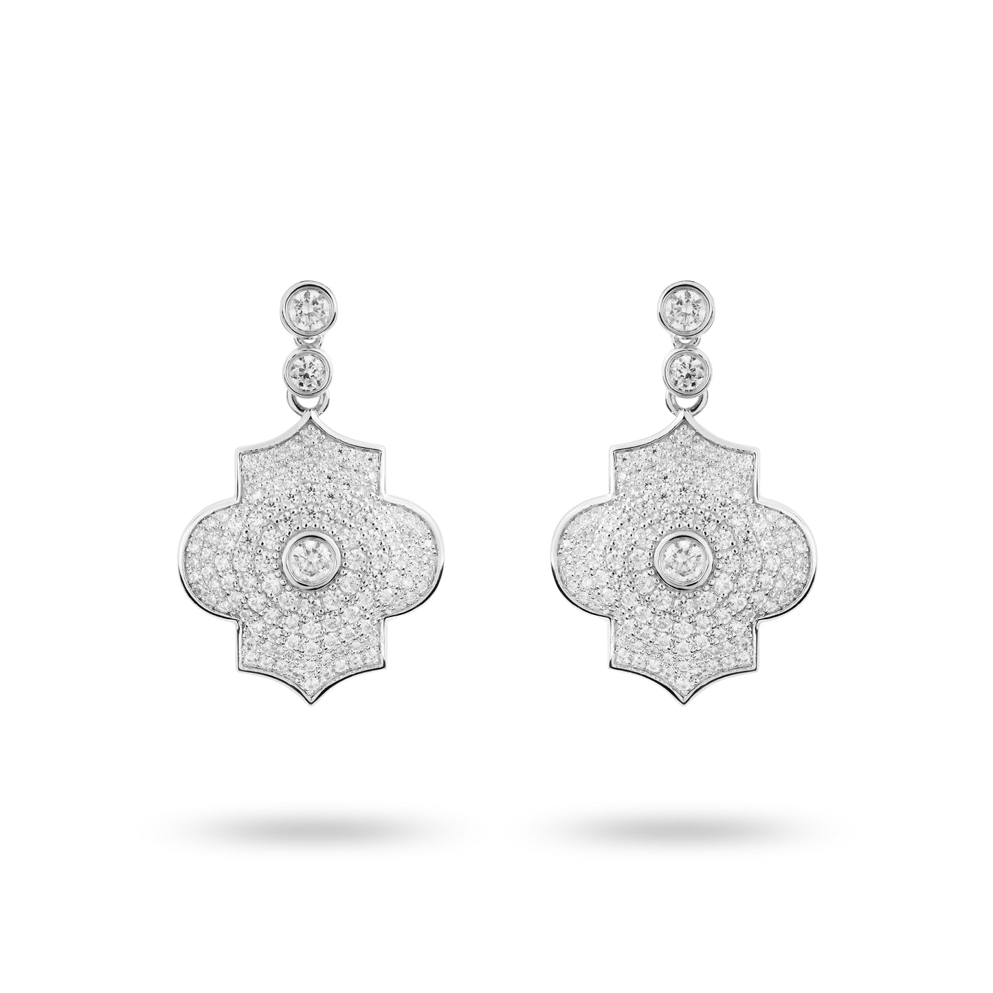 Regal Power- White gold pave earrings - Ksenia Mirella Jewellery