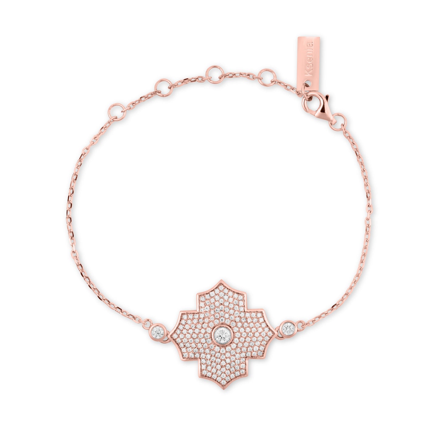 Regal Amulet- Rose Gold Pave Bracelet - Ksenia Mirella Jewellery