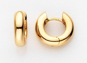 18kt Gold Small Court-Shaped Huggy Hoop Earrings