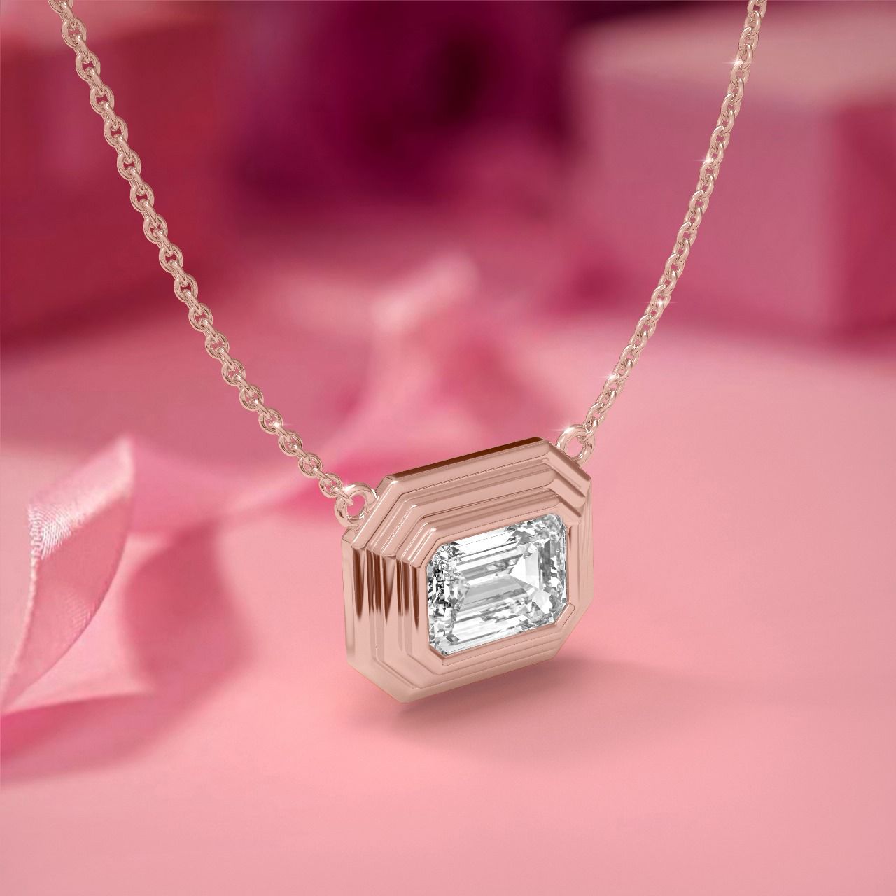 Art Deco-Rose Gold Diamond Necklace - Ksenia Mirella Jewellery