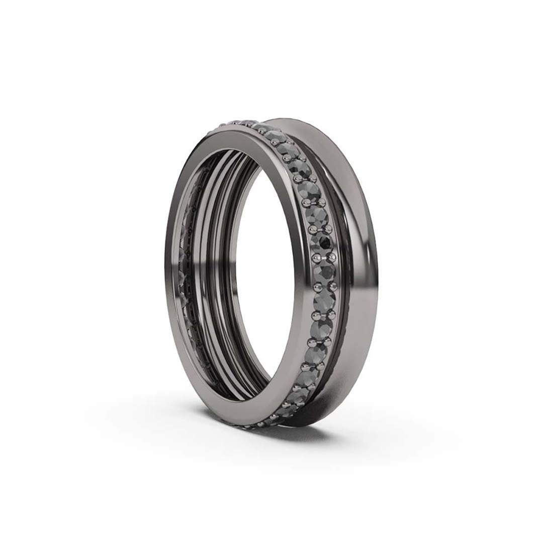Prima - Black Gold Black Diamond Ring - Ksenia Mirella Jewellery